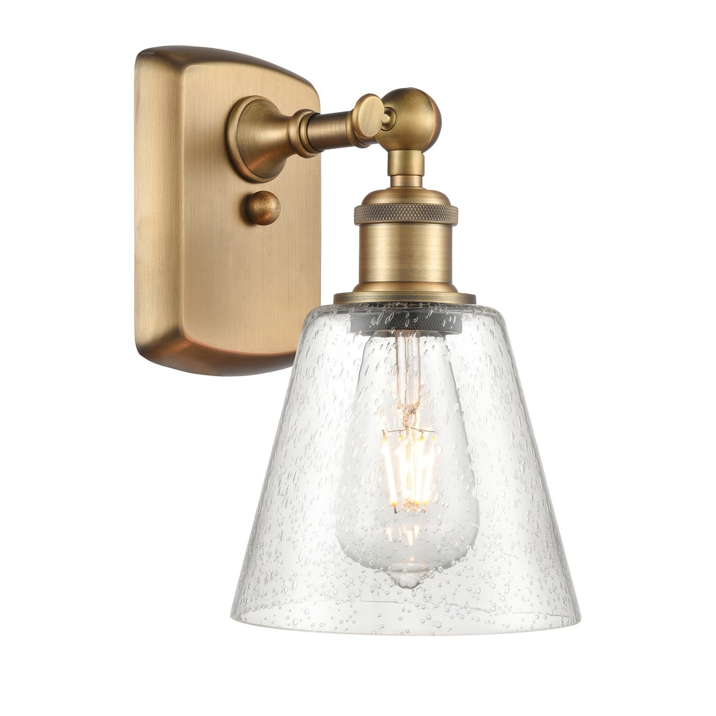 Innovations Lighting Caton 6in 1-Light Wall Sconce | Art Nouveau Brushed Brass and Frosted Glass | Bedroom & Hallway Accent | Model 516-1W-BB-G454