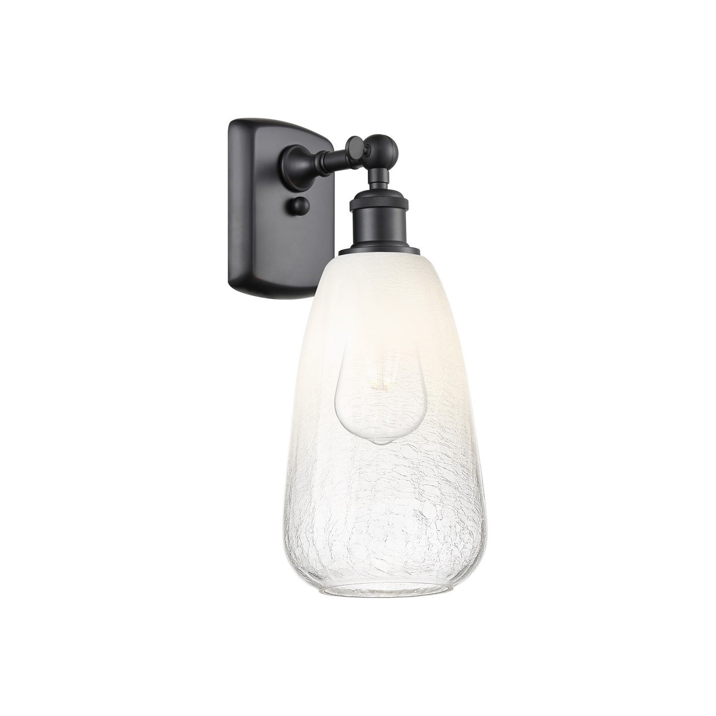 Innovations Brookhaven Almond 6in 1-Light Wall Sconce | Industrial Matte Black and Opal Glass | Bedroom & Hallway | Model 516-1W-BK-G480-6OP