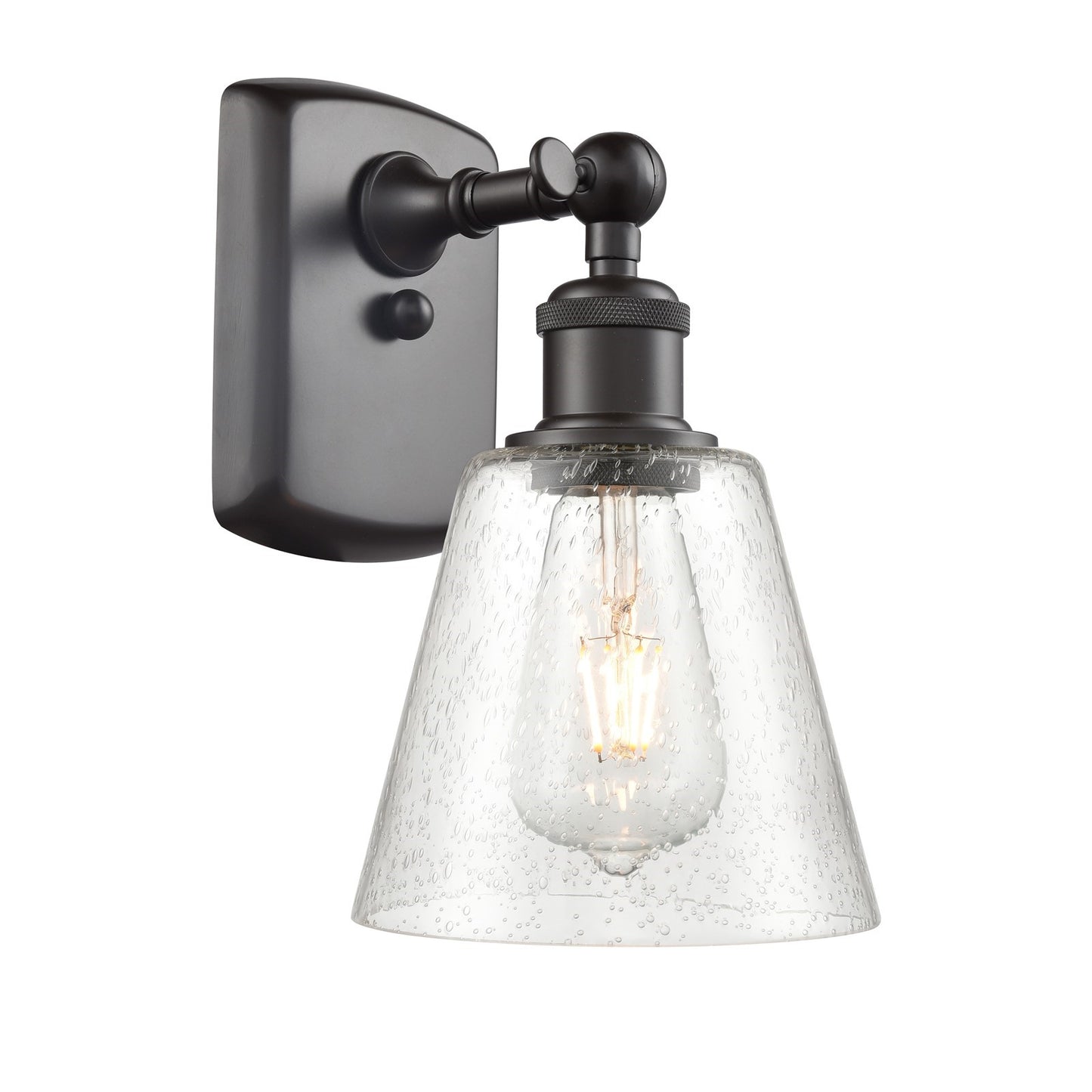 Innovations Caton 6in 1-Light Wall Sconce | Art Nouveau Oil Rubbed Bronze and Frosted Glass | Bedroom & Hallway Accent Light | Model 516-1W-OB-G454