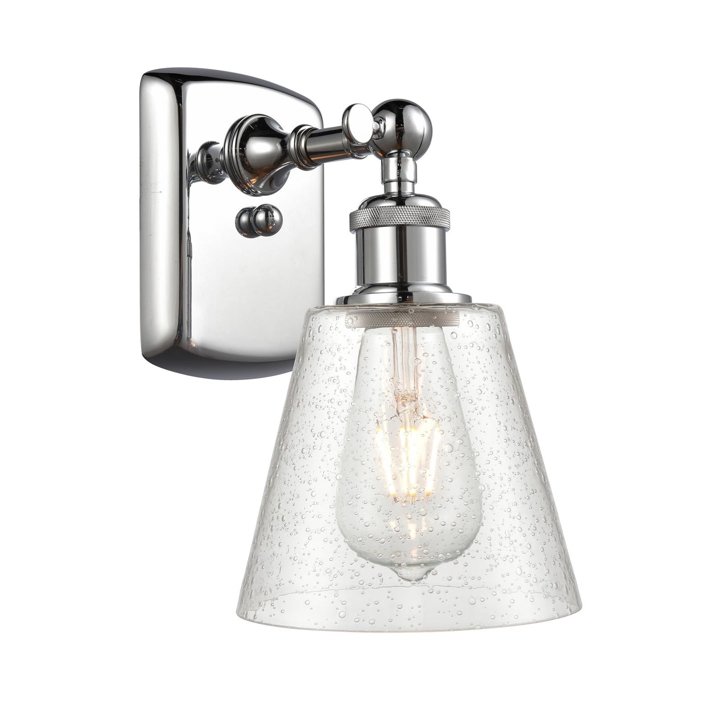 Innovations Caton 6in 1-Light Wall Sconce | Art Nouveau Polished Chrome and Frosted Glass | Bedroom & Hallway Accent Light | Model 516-1W-PC-G454