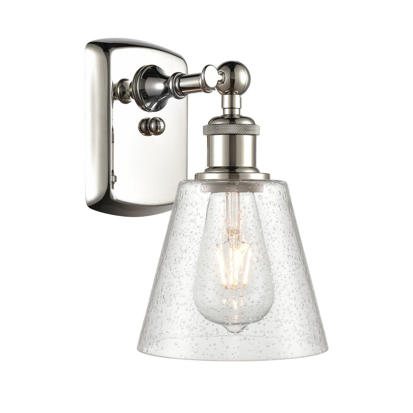 Innovations Caton 6in 1-Light Wall Sconce | Art Nouveau Polished Nickel and Frosted Glass | Bathroom & Hallway Accent Light | Model 516-1W-PN-G454