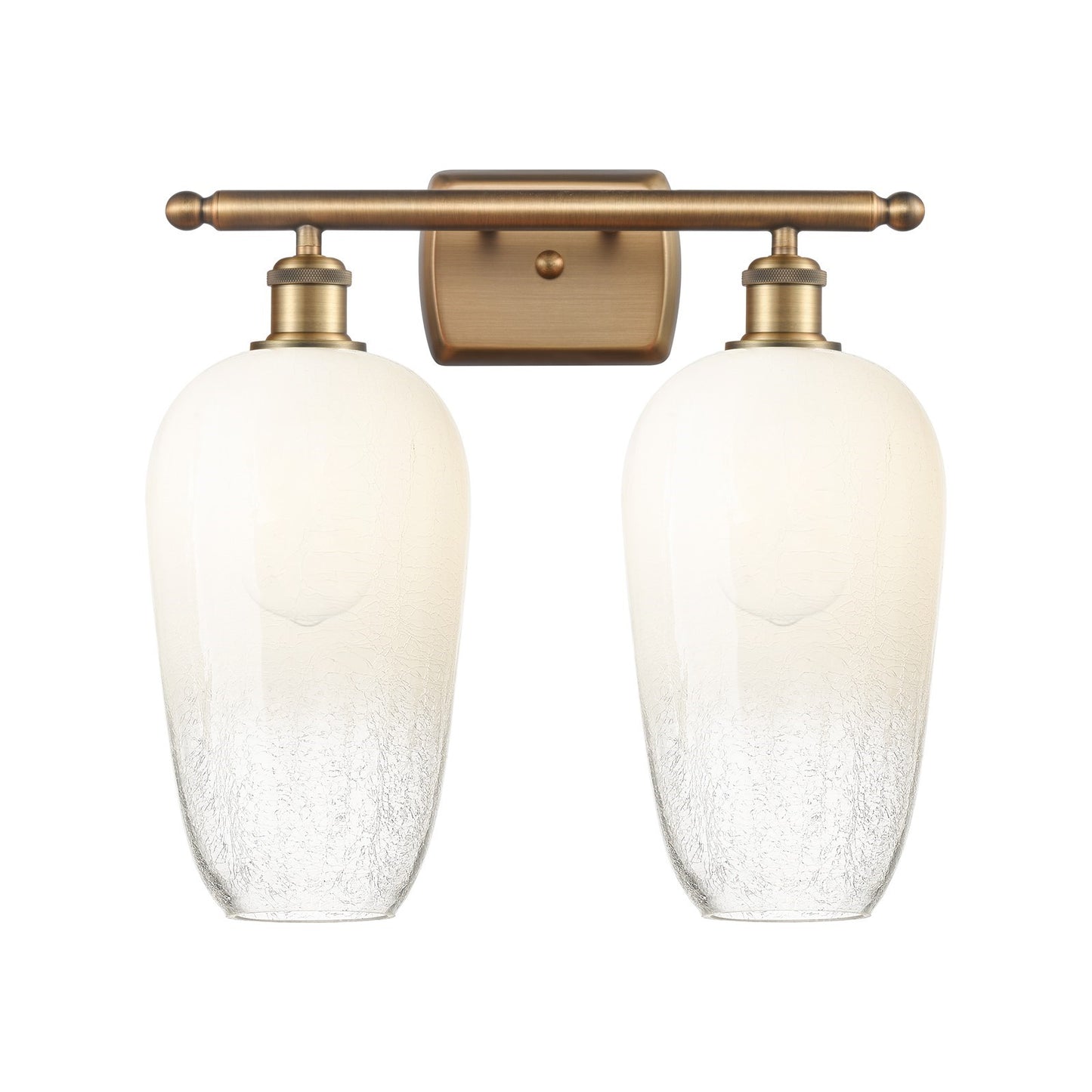 Innovations Brookhaven Flute 17in 2-Light Bath Vanity Light | Industrial Brushed Brass and Opal Glass | Bathroom Vanity | Model 516-2W-BB-G484-7OP