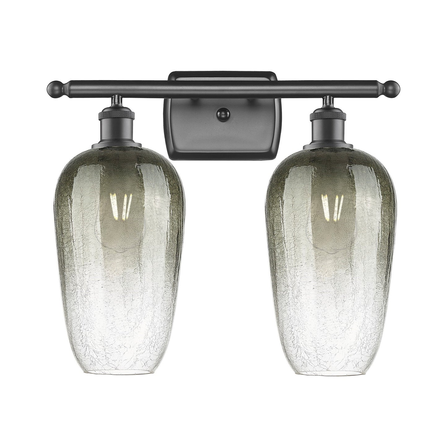 Innovations Brookhaven Flute 17in 2-Light Bath Vanity Light | Industrial Oil Rubbed Bronze and Slate Glass | Bathroom | Model 516-2W-OB-G484-7SL