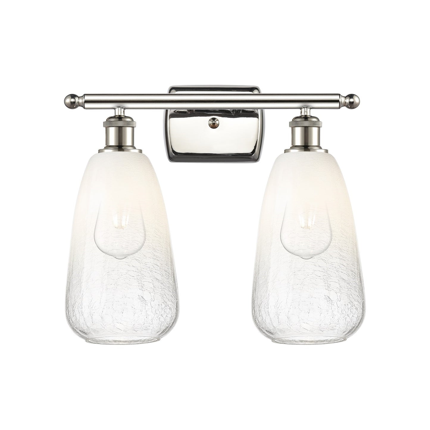 Innovations Brookhaven Almond 16in 2-Light Bath Vanity Light | Industrial Polished Nickel and Opal Glass | Bathroom | Model 516-2W-PN-G480-6OP