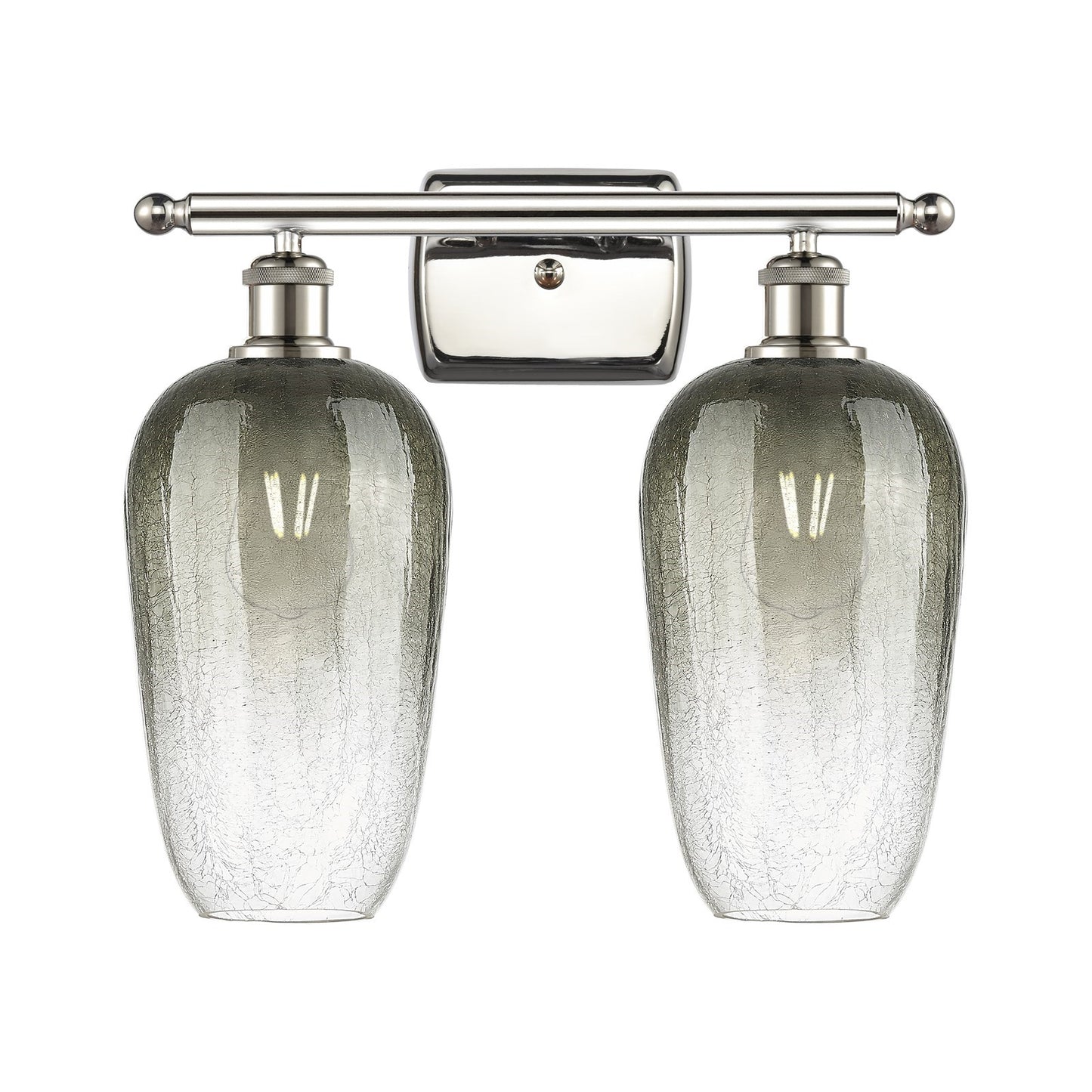 Innovations Brookhaven Flute 17in 2-Light Bath Vanity Light | Industrial Polished Nickel and Slate Glass | Bathroom | Model 516-2W-PN-G484-7SL