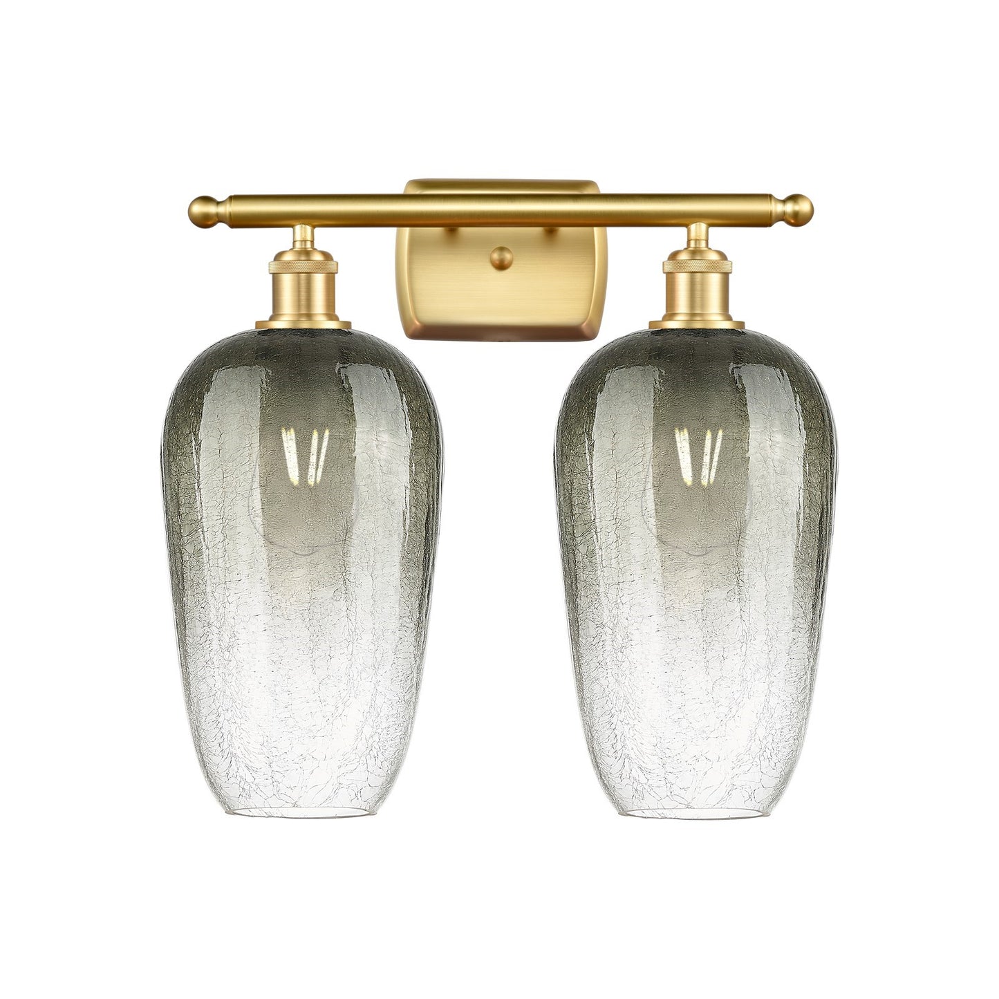 Innovations Brookhaven Flute 17in 2-Light Bath Vanity | Industrial Satin Gold and Slate Glass | Bathroom & Powder Room | Model 516-2W-SG-G484-7SL