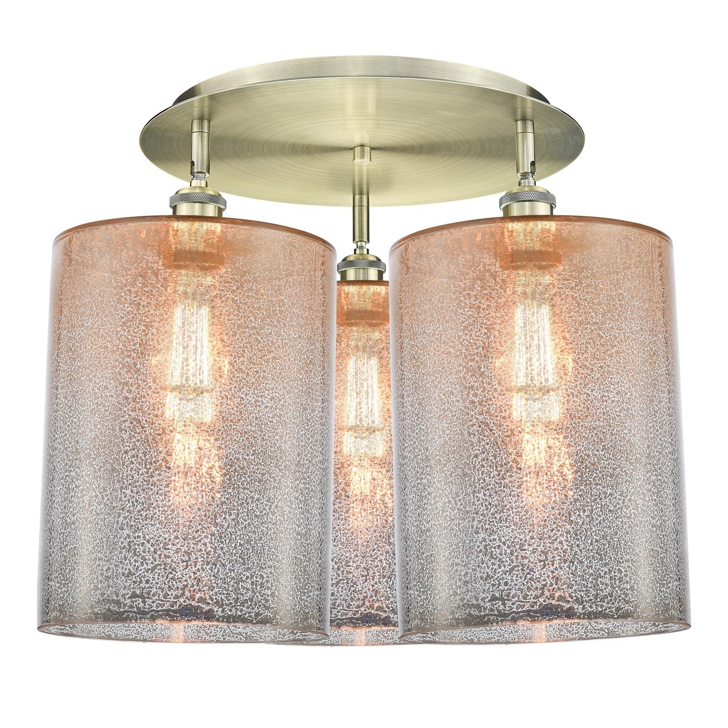 Innovations Cobbleskill 21in 3-Light Semi-Flush | Industrial Antique Brass and Mercury Glass | Kitchen & Hallway | Model 516-3C-AB-G116-L