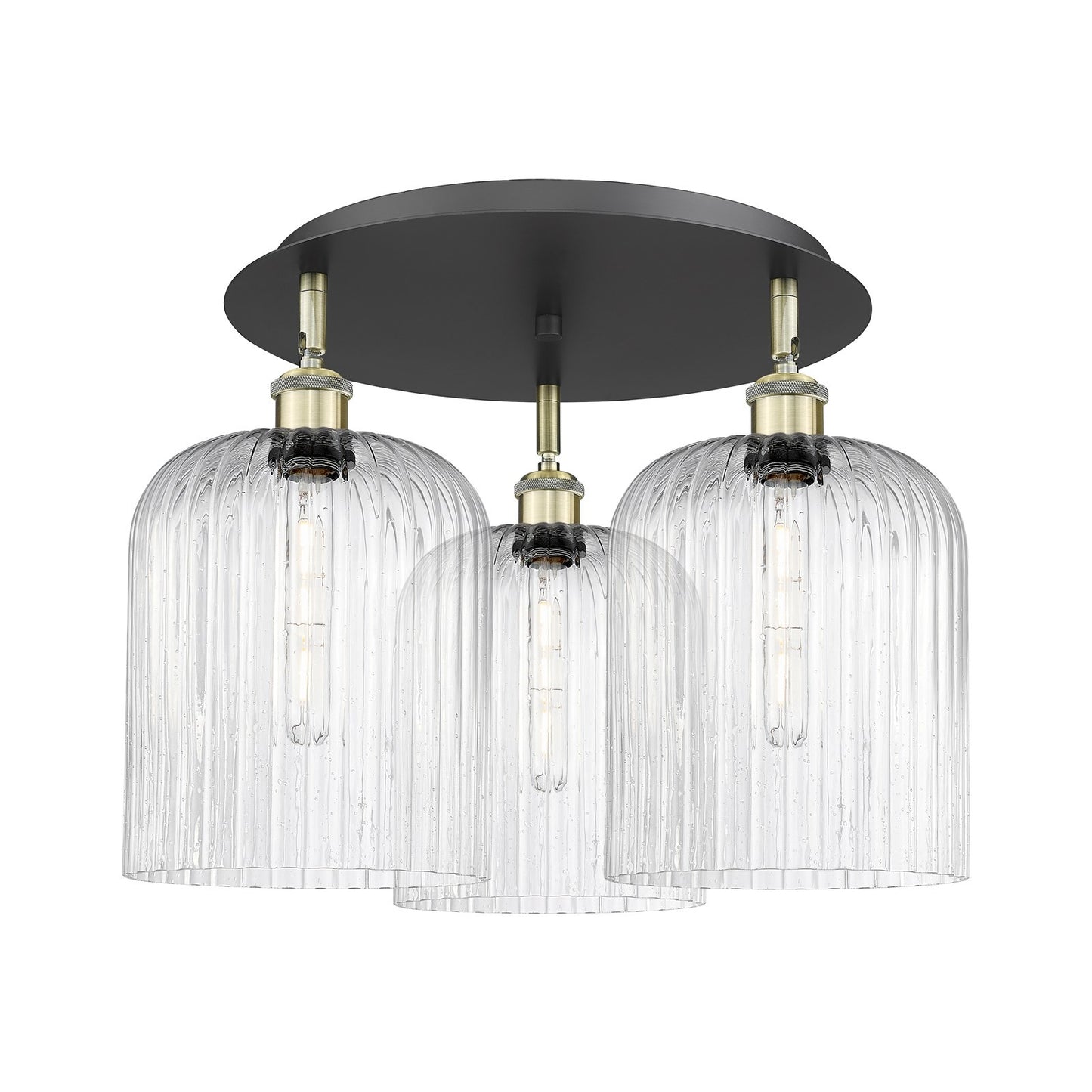 Innovations Bridal Veil 17in 3-Light Semi-Flush | Art Nouveau Black Antique Brass and Seedy Glass | Dining Room | Model 516-3C-BAB-G559-8SDY