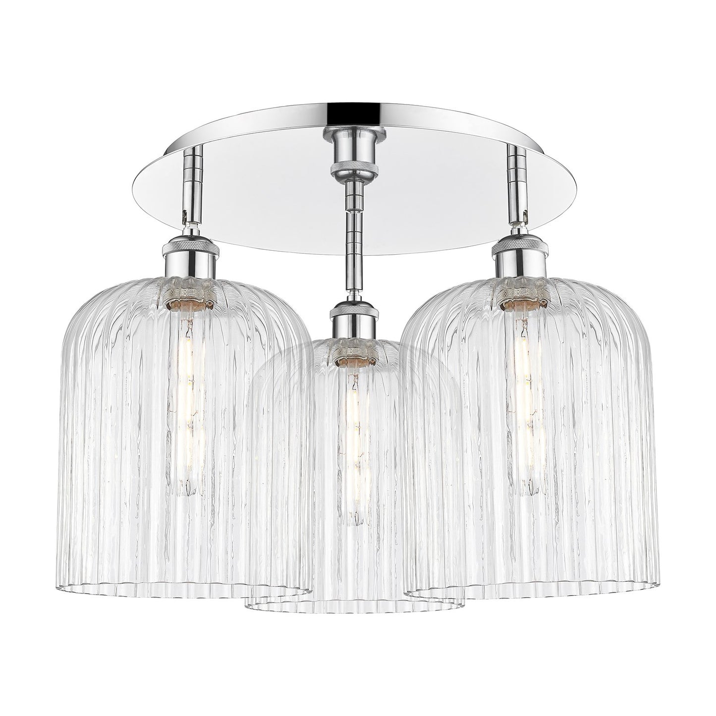 Innovations Bridal Veil 17in 3-Light Semi-Flush | Art Nouveau Polished Chrome and Clear Glass | Bedroom & Entryway | Model 516-3C-PC-G559-8CL
