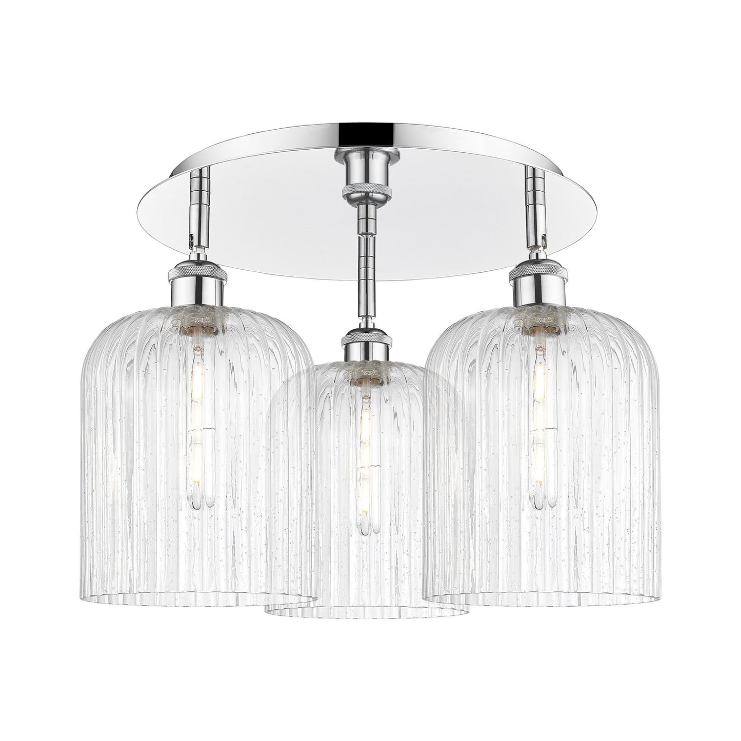 Innovations Bridal Veil 17in 3-Light Semi-Flush | Art Nouveau Polished Chrome and Seedy Glass | Kitchen & Dining Room | Model 516-3C-PC-G559-8SDY