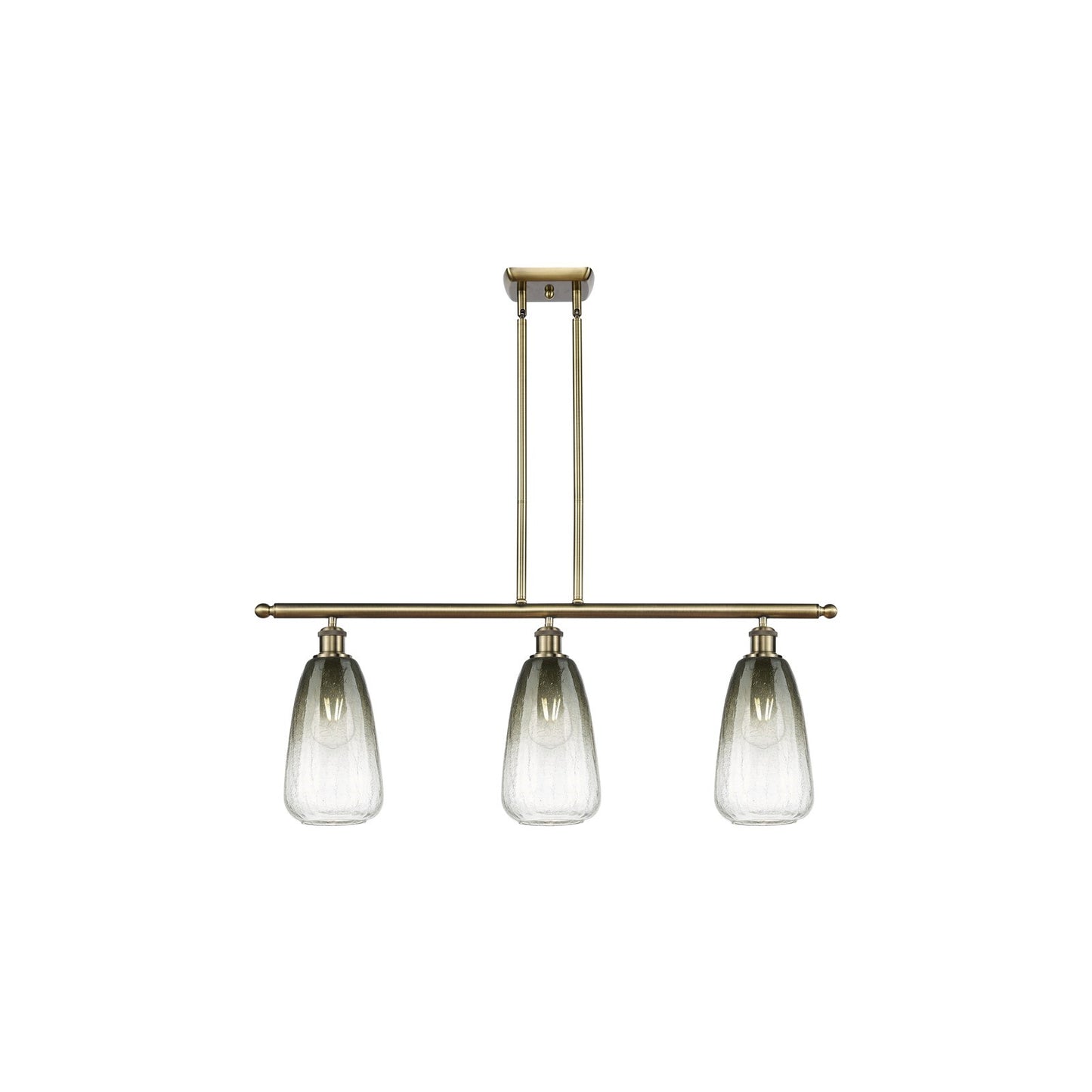 Innovations Brookhaven Almond 36in 3-Light Island Light | Industrial Antique Brass and Slate Glass | Kitchen Island | Model 516-3I-AB-G480-6SL