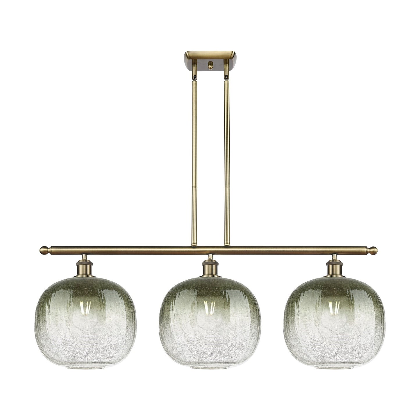 Innovations Brookhaven Sphere 37in 3-Light Island Pendant | Industrial Antique Brass and Slate Glass | Kitchen Island | Model 516-3I-AB-G481-10SL