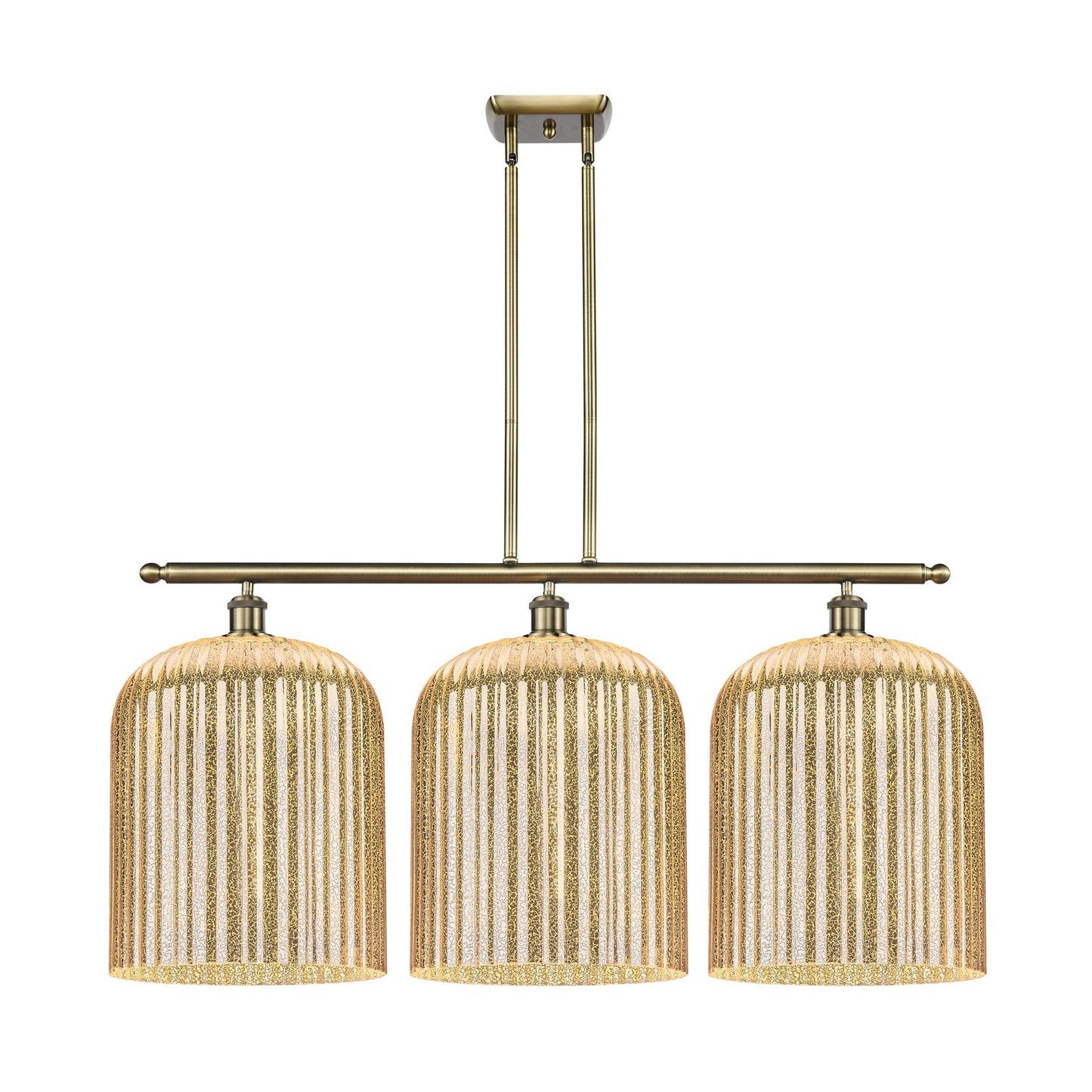 Innovations Bridal Veil 36in 3-Light Island Light | Antique Brass and Mercury Glass | Kitchen Island & Dining Room | Model 516-3I-AB-G559-12ME