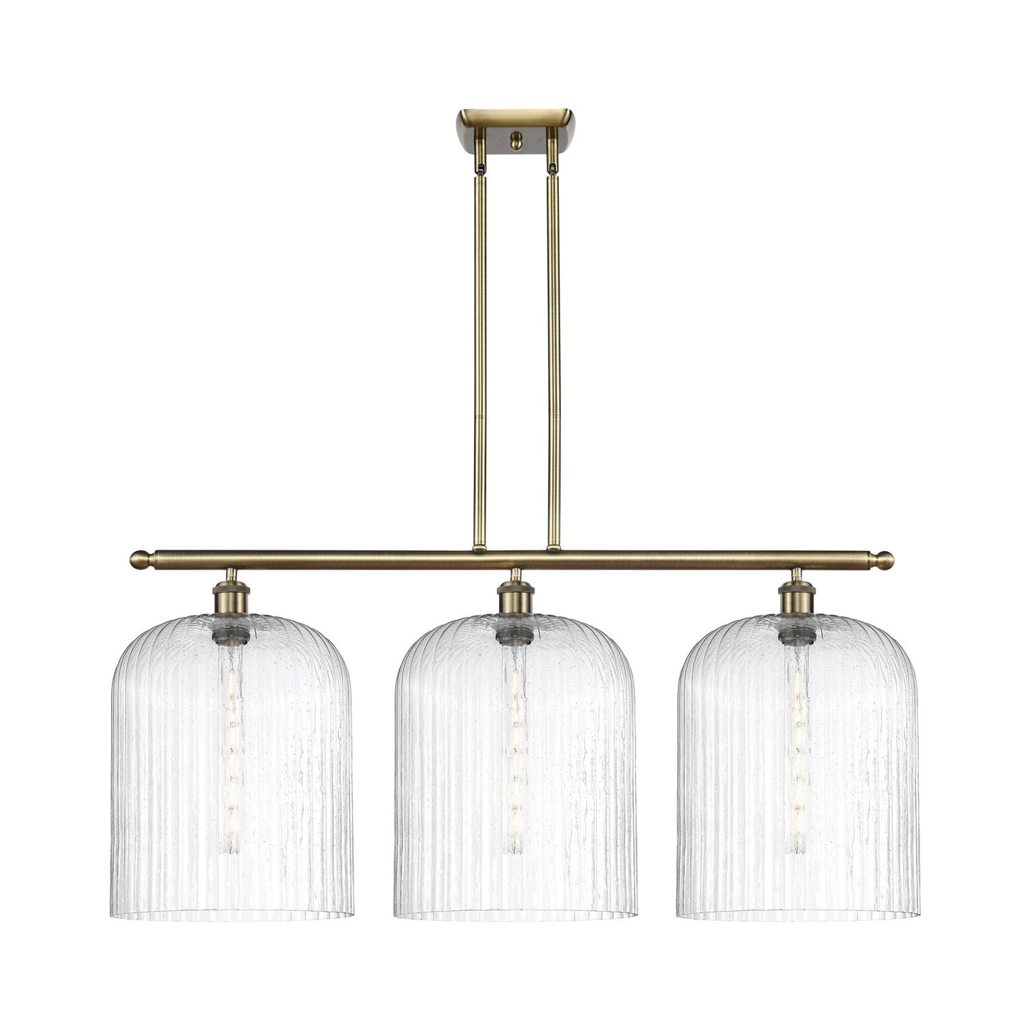Innovations Bridal Veil 36in 3-Light Island Light | Antique Brass and Seedy Glass | Kitchen Island & Dining Room | Model 516-3I-AB-G559-12SDY