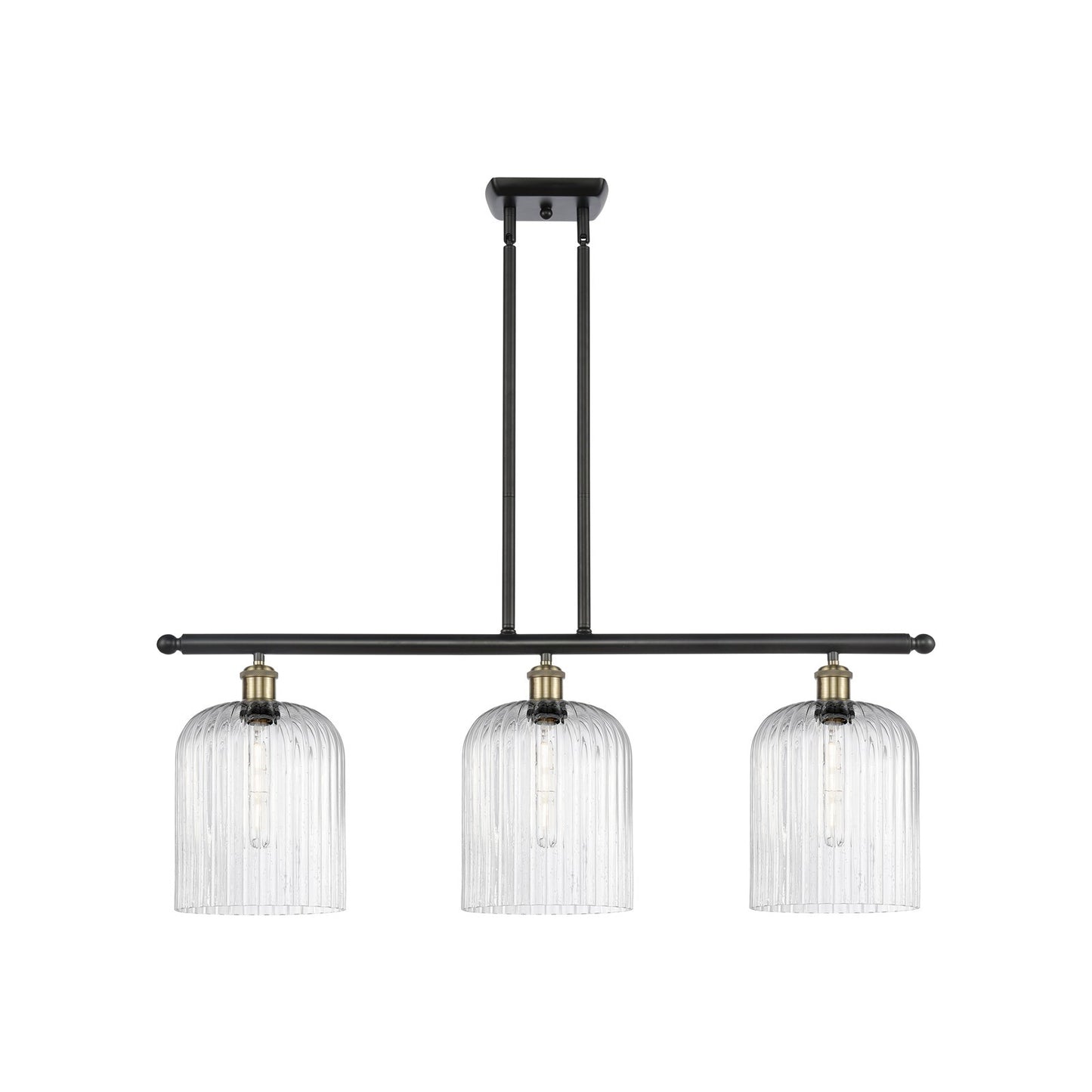 Innovations Bridal Veil 36in 3-Light Island Light | Art Nouveau Black Antique Brass and Seedy Glass | Kitchen Island | Model 516-3I-BAB-G559-8SDY