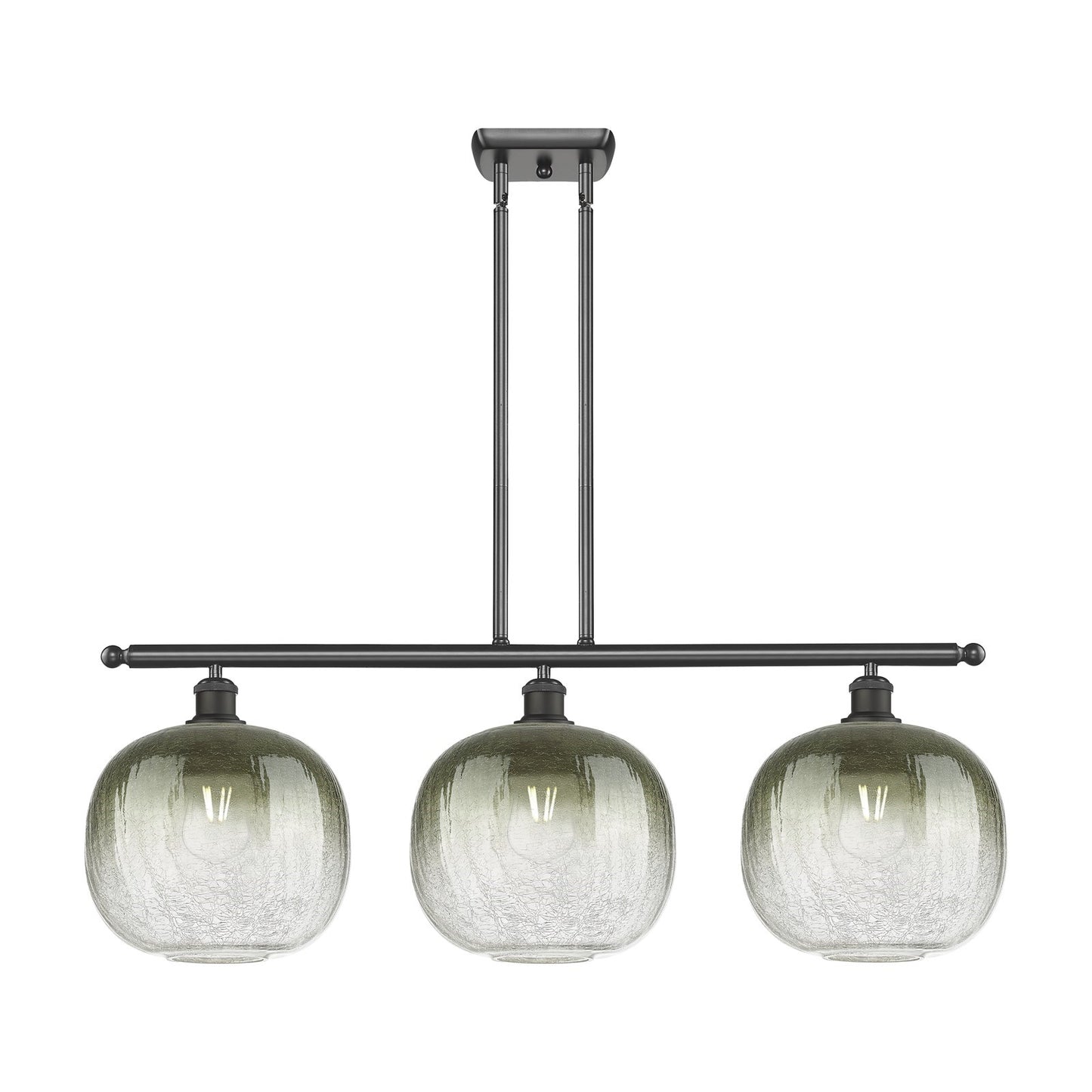 Innovations Brookhaven Sphere 37in 3-Light Island Light | Industrial Oil Rubbed Bronze Steel and Slate Glass | Kitchen Island | Model 516-3I-OB-G481-10SL