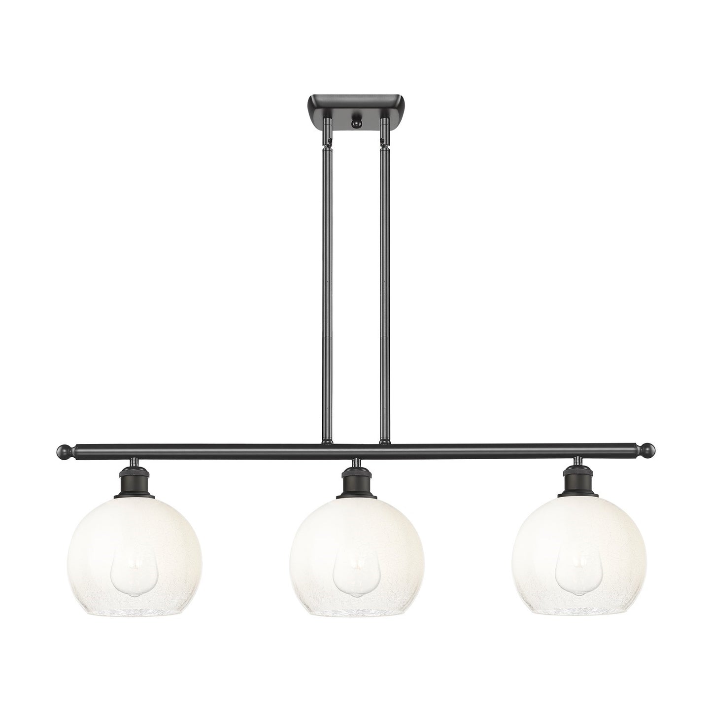 Innovations Brookhaven Globe 36in 3-Light Island Light | Industrial Oil Rubbed Bronze Steel and Opal Glass | Kitchen Island & | Model 516-3I-OB-G483-8OP