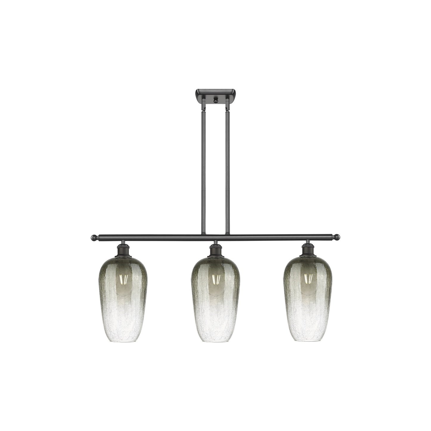Innovations Brookhaven Flute 36in 3-Light Island Light | Industrial Oil Rubbed Bronze Steel and Slate Glass | Kitchen Island & | Model 516-3I-OB-G484-7SL