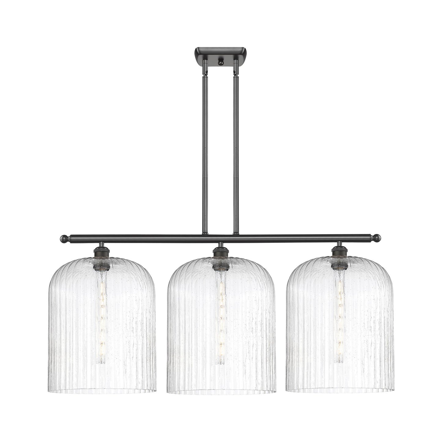Innovations Bridal Veil 36in 3-Light Island Light | Art Nouveau Oil Rubbed Bronze Steel and Seedy Ribbed Glass | Kitchen | Model 516-3I-OB-G559-12SDY
