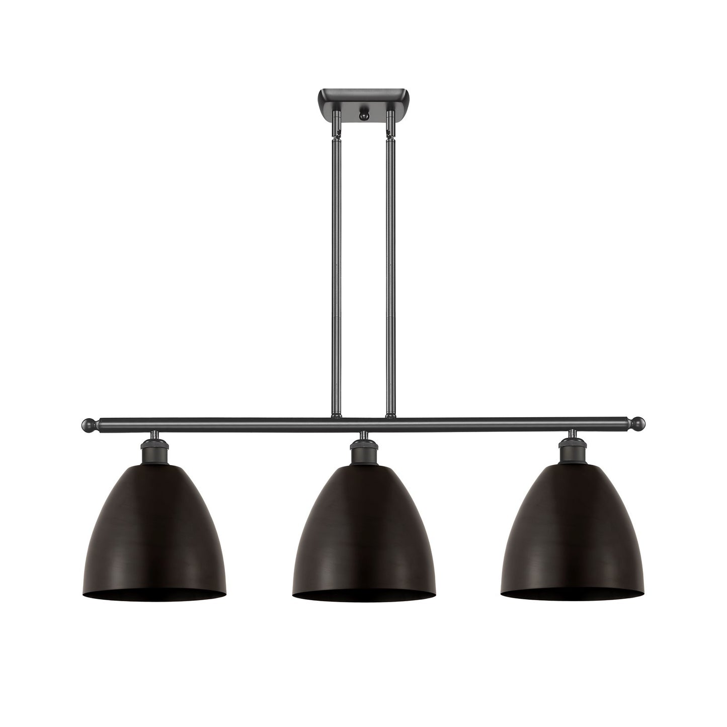 Innovations Bristol 36in 3-Light Island Light | Industrial Oil Rubbed Bronze Steel and Cast Brass Metal Shade | Kitchen | Model 516-3I-OB-MBD-9-OB-LED
