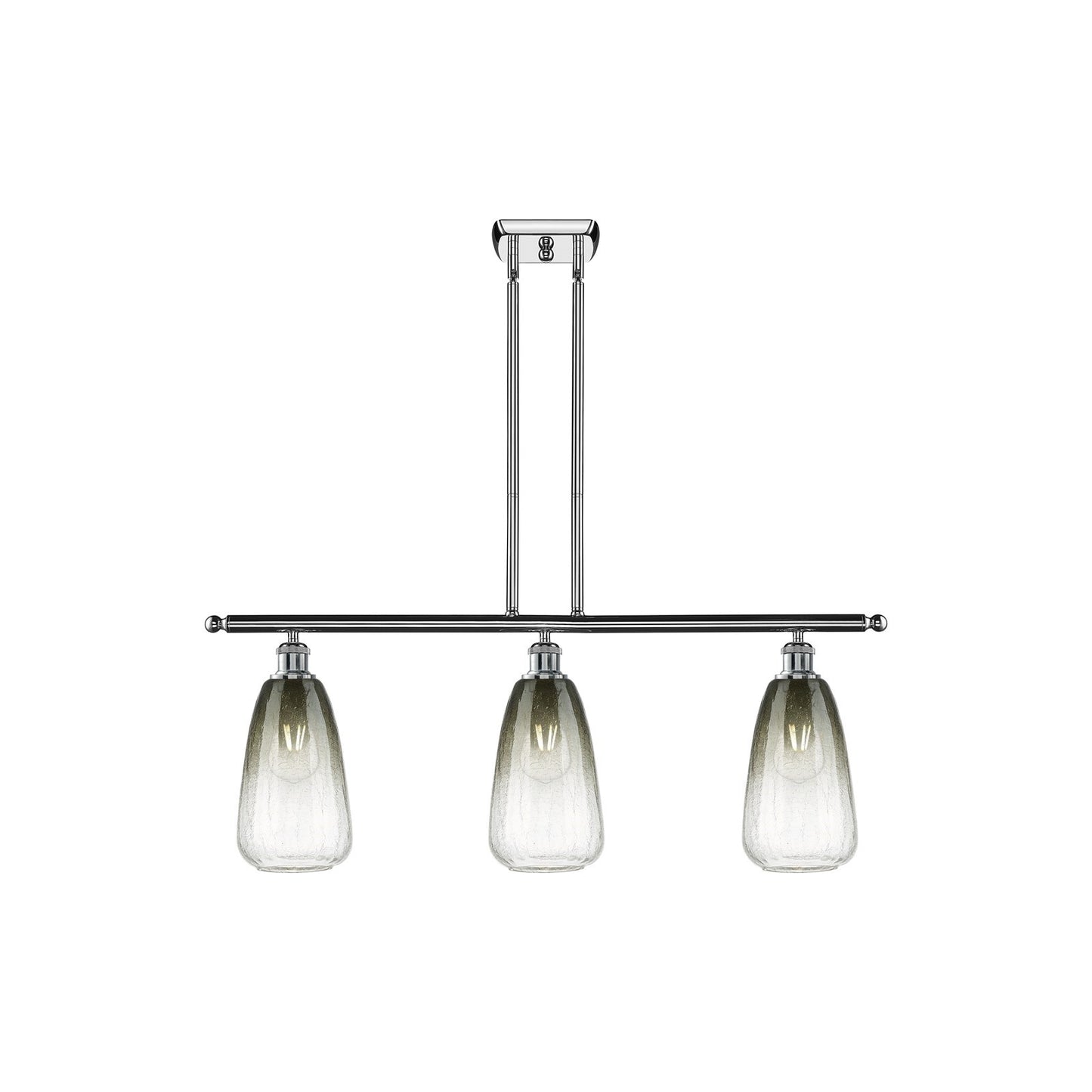Innovations Brookhaven Almond 36in 3-Light Island Light | Industrial Polished Chrome Steel and Slate Glass | Kitchen Island | Model 516-3I-PC-G480-6SL