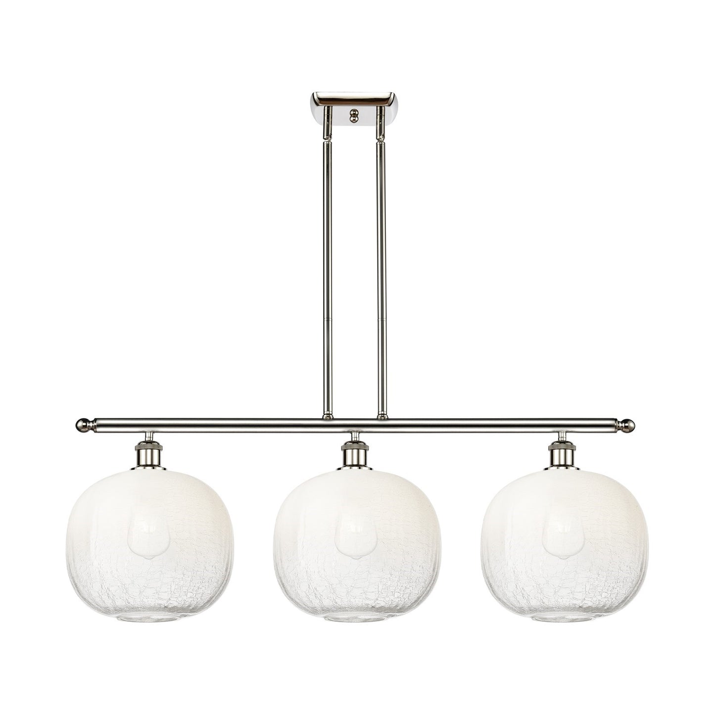 Innovations Brookhaven Sphere 37in 3-Light Island Light | Industrial Modern Polished Nickel and Opal Glass | Kitchen Island & | Model 516-3I-PN-G481-10OP
