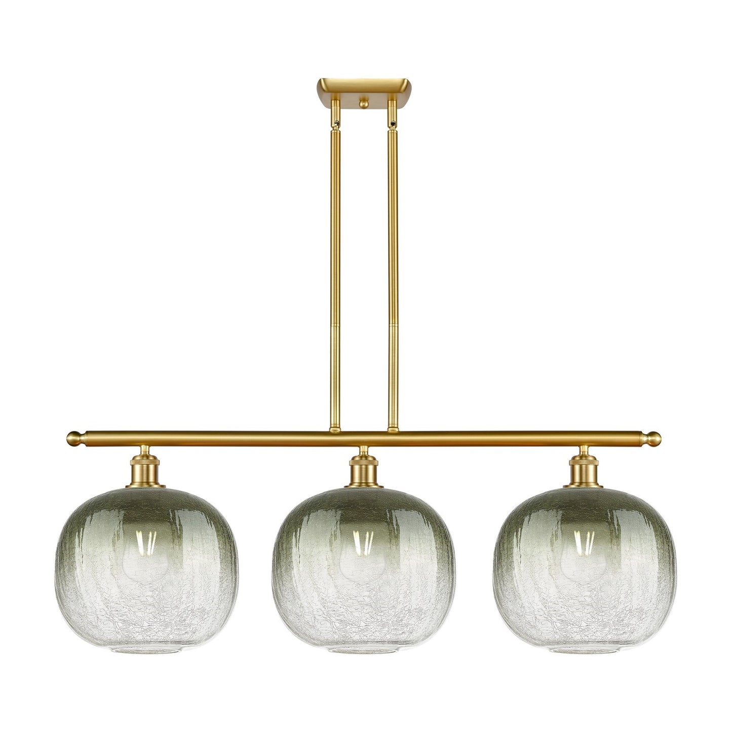Innovations Brookhaven Sphere 37in 3-Light Island Light | Industrial Satin Gold Steel and Slate Glass | Kitchen Island & | Model 516-3I-SG-G481-10SL