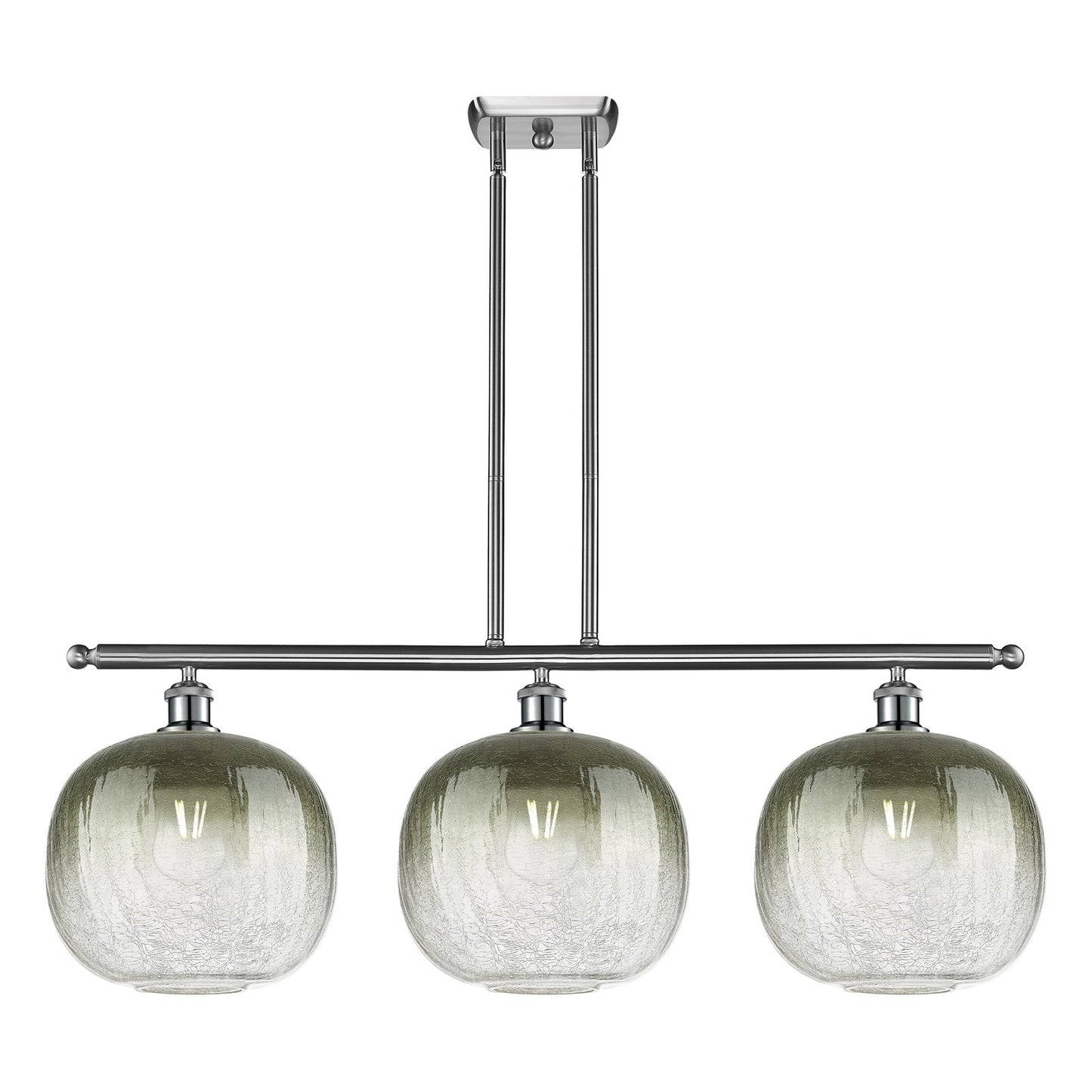 Innovations Brookhaven Sphere 37in 3-Light Island Light | Industrial Brushed Satin Nickel and Slate Glass | Kitchen Island & | Model 516-3I-SN-G481-10SL