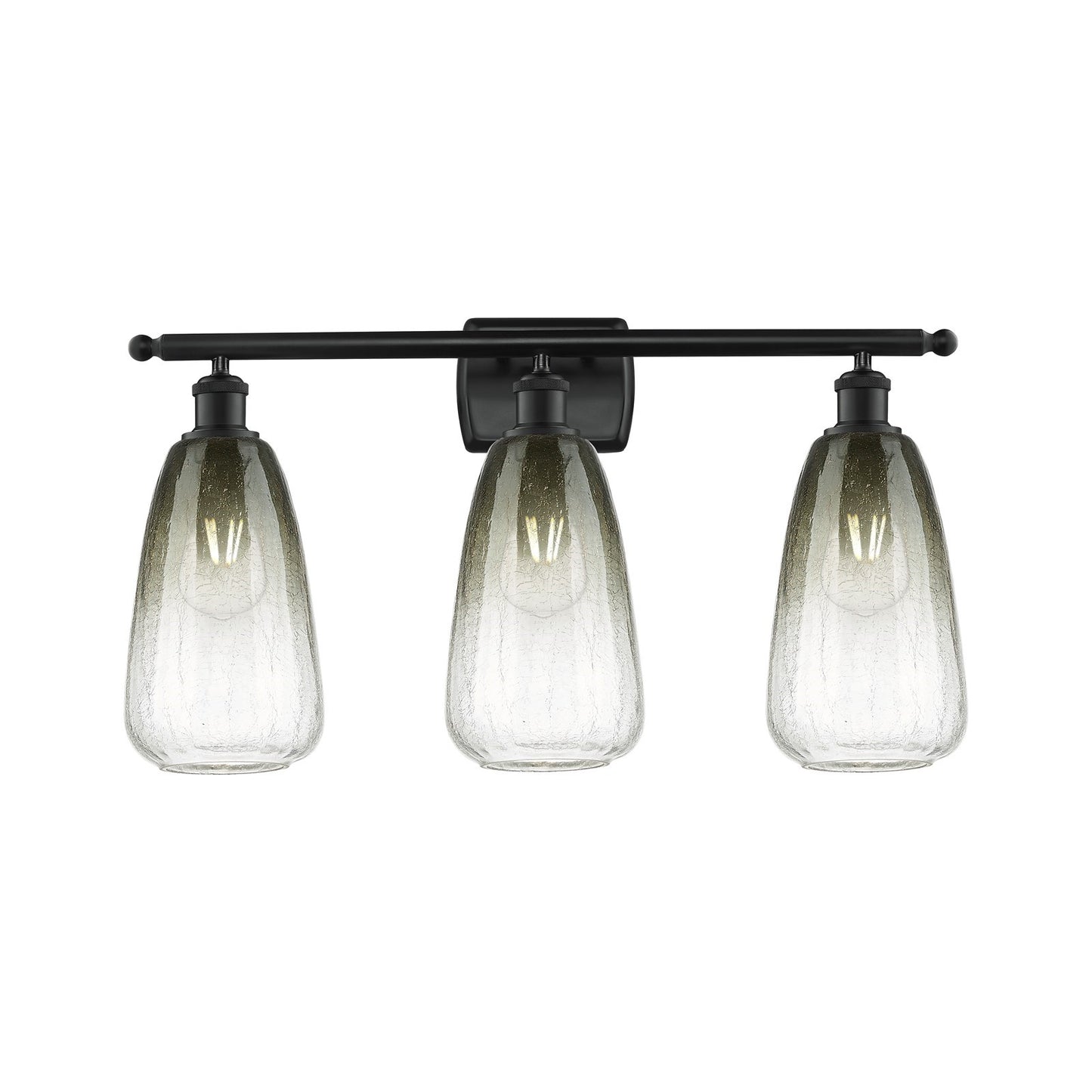 Innovations Brookhaven Almond 26in 3-Light Bath Vanity Light | Industrial Matte Black Steel and Slate Glass | Bathroom Vanity | Model 516-3W-BK-G480-6SL