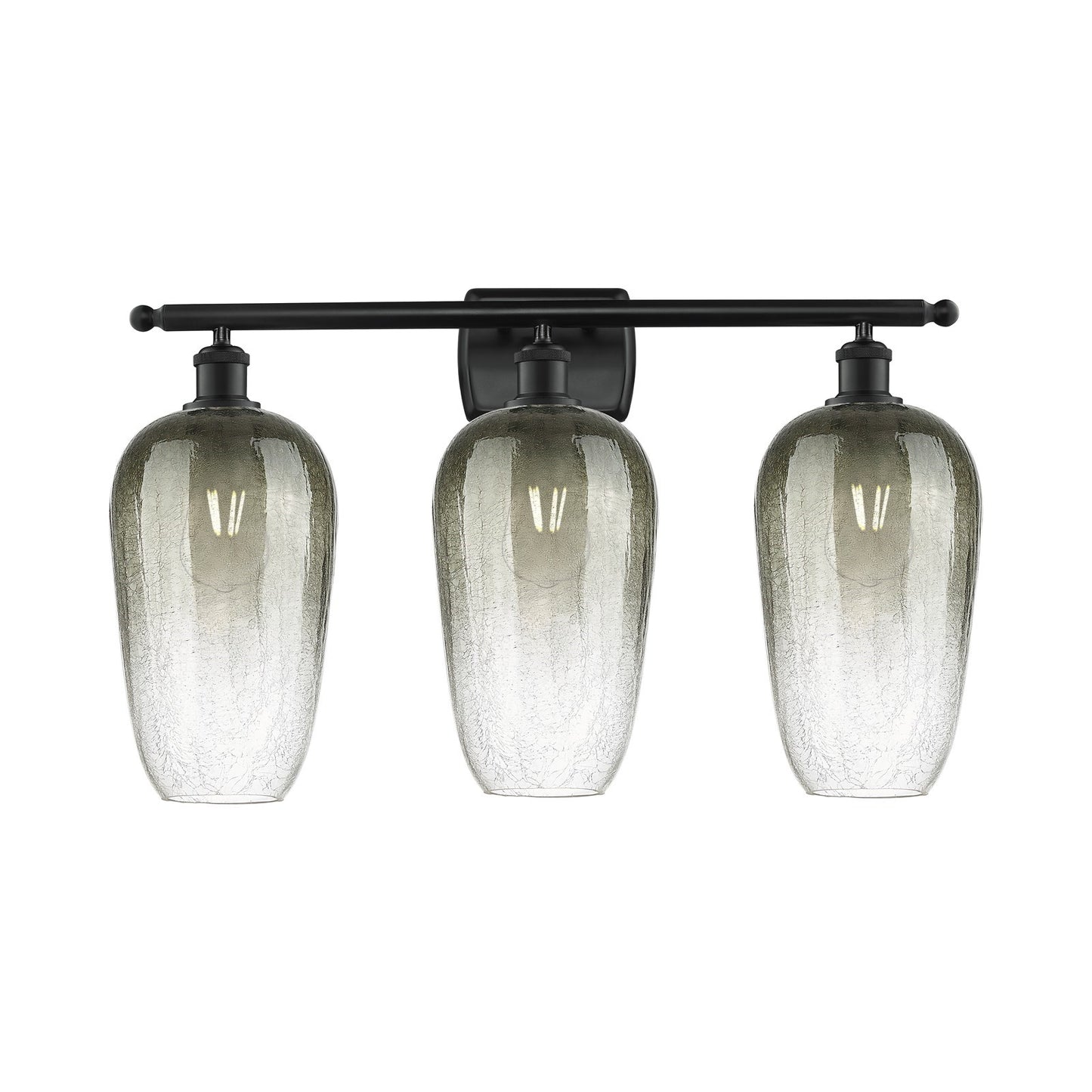 Innovations Brookhaven Flute 27in 3-Light Bath Vanity | Industrial Matte Black Steel and Slate Glass | Bathroom & Powder Room | Model 516-3W-BK-G484-7SL