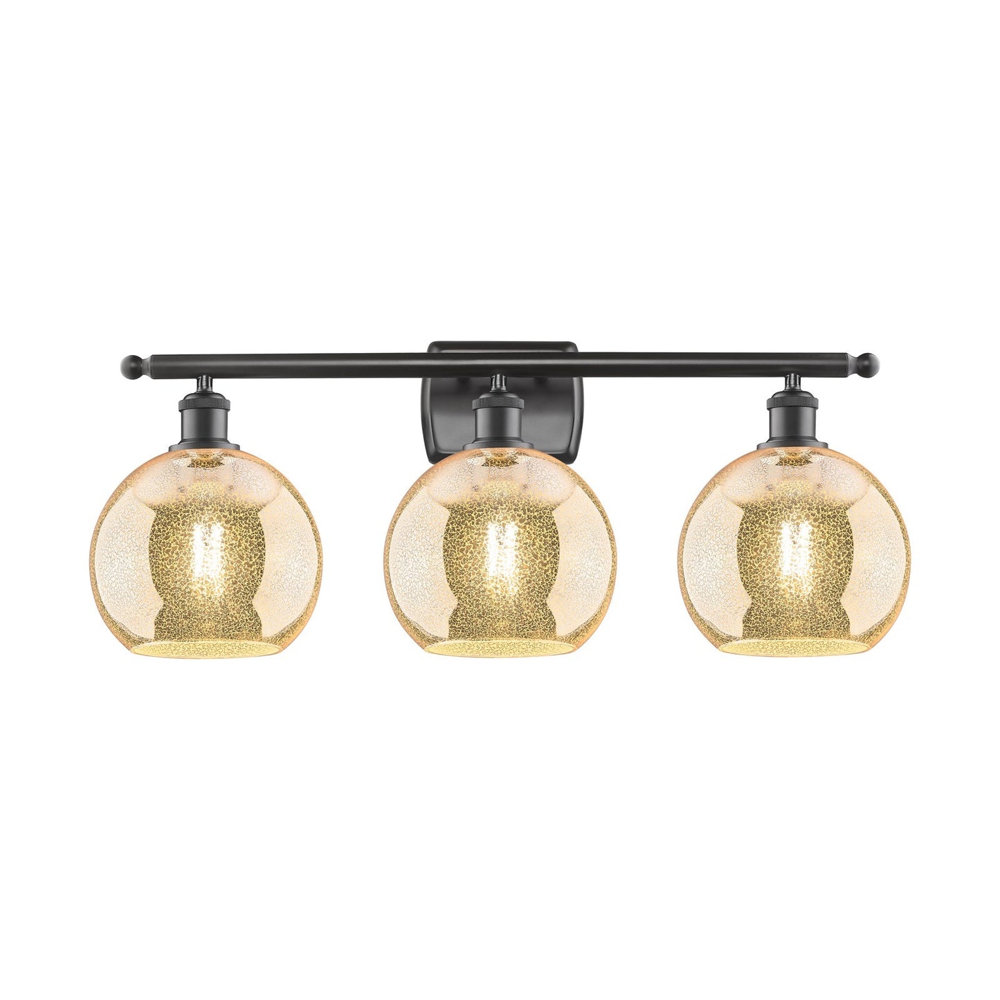 Innovations Athens 28in 3-Light Bath Vanity Light | Industrial Oil Rubbed Bronze Steel and Mercury Glass | Bathroom Vanity | 28 x | Model 516-3W-OB-G128-8