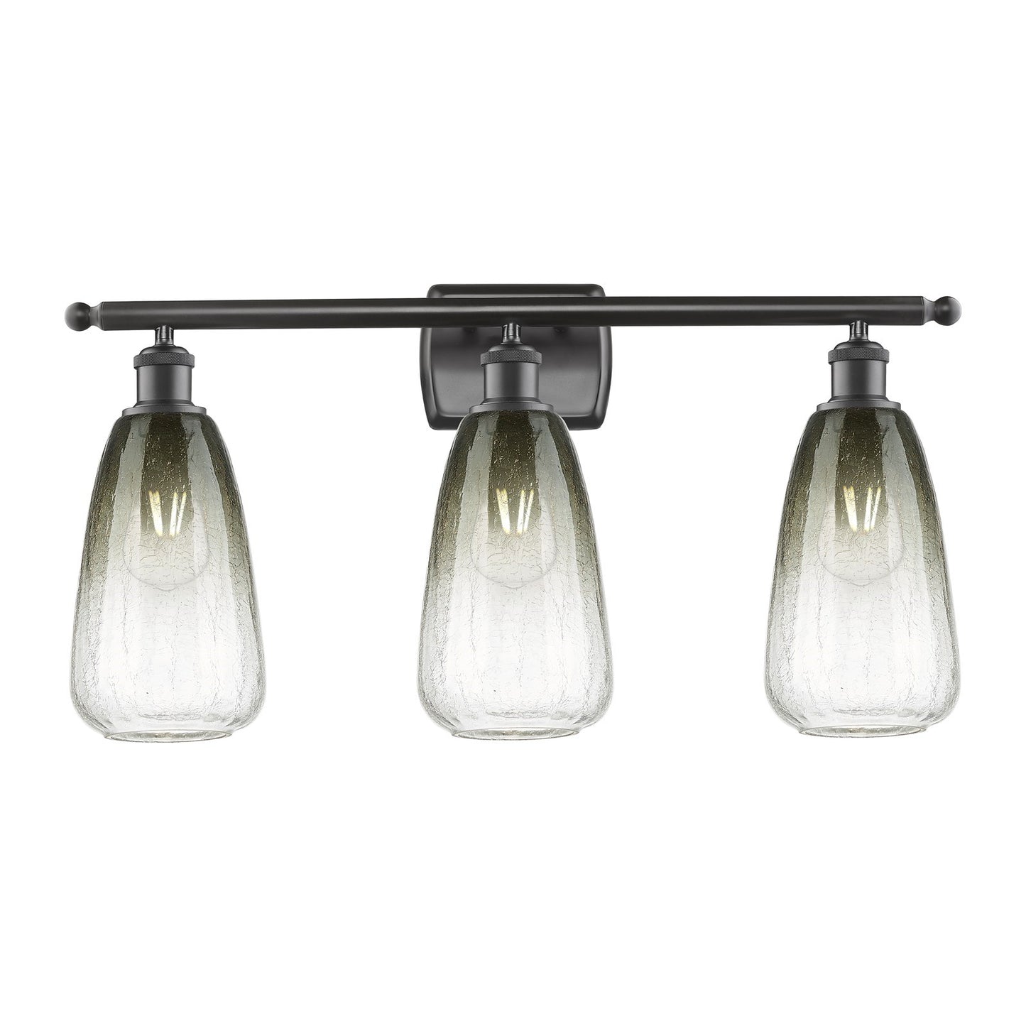 Innovations Brookhaven Almond 26in 3-Light Bath Vanity Light | Industrial Oil Rubbed Bronze and Slate Glass | Bathroom Vanity | Model 516-3W-OB-G480-6SL