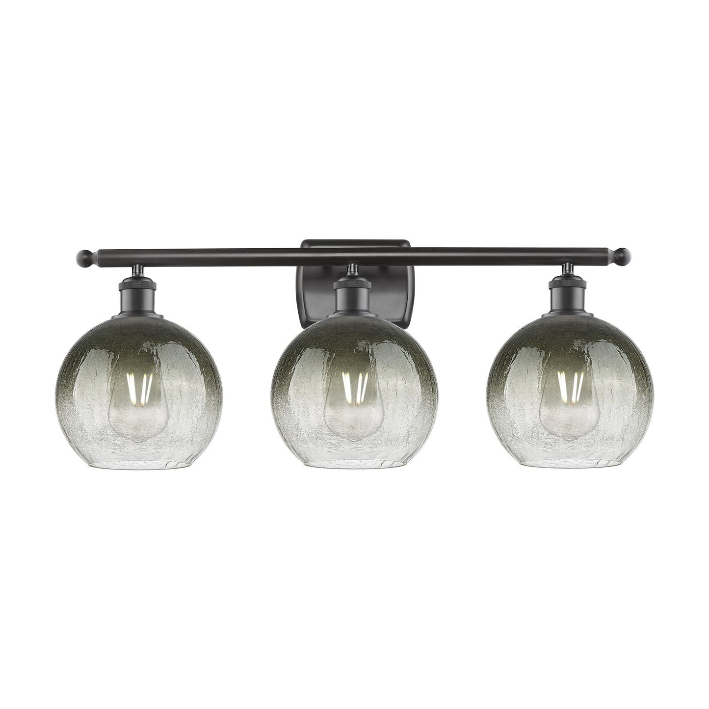 Innovations Brookhaven Globe 28in 3-Light Bath Vanity Light | Industrial Oil Rubbed Bronze Steel and Slate Glass | Bathroom | Model 516-3W-OB-G483-8SL
