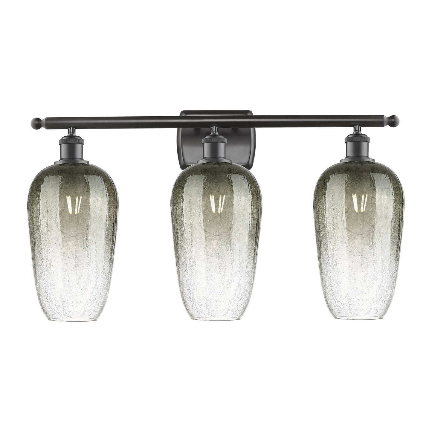Innovations Brookhaven Flute 27in 3-Light Bath Vanity Light | Industrial Oil Rubbed Bronze and Slate Glass | Bathroom Vanity | Model 516-3W-OB-G484-7SL