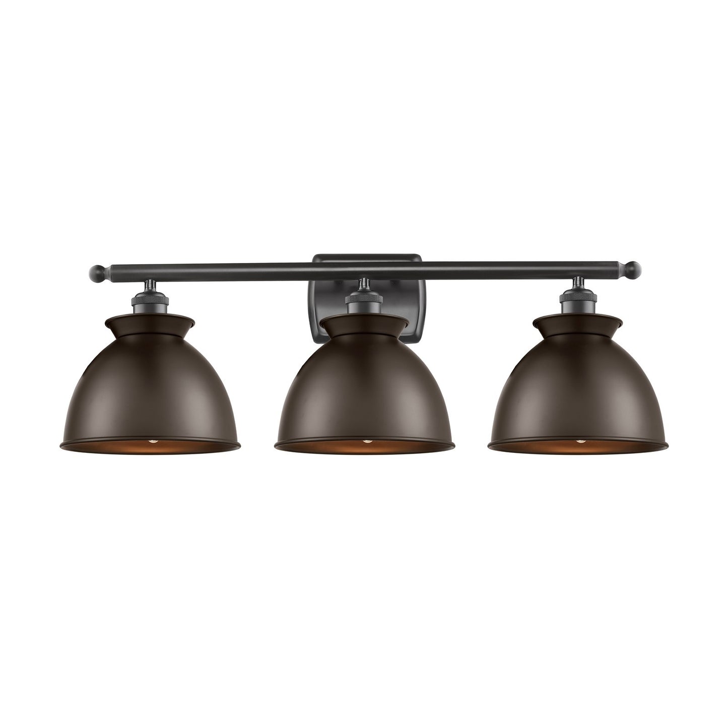 Innovations Adirondack 28in 3-Light Bath Vanity | Industrial Farmhouse Oil Rubbed Bronze Steel and Cast Brass with Oil Rubbed | Model 516-3W-OB-M14-OB
