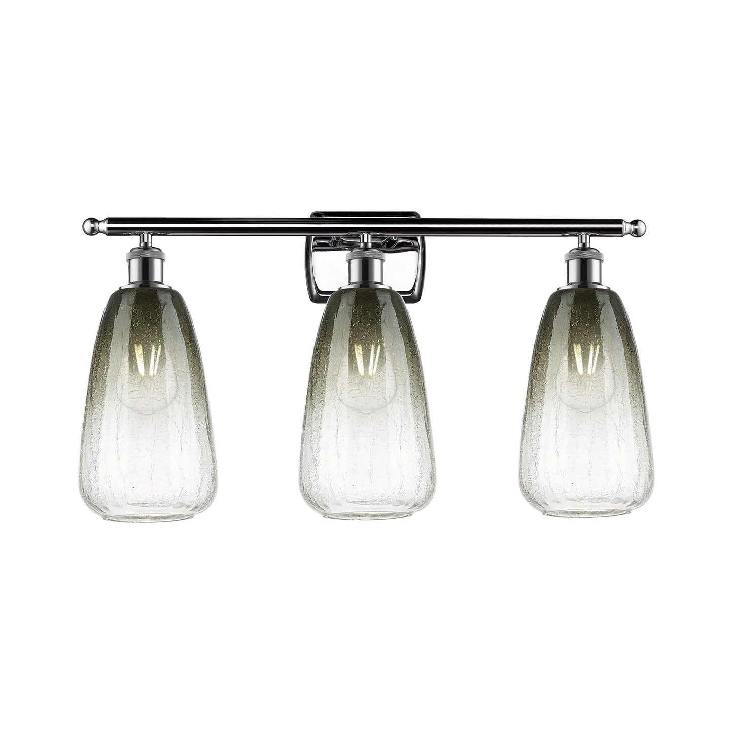 Innovations Brookhaven Almond 26in 3-Light Bath Vanity Light | Industrial Polished Chrome and Slate Glass | Bathroom Vanity | Model 516-3W-PC-G480-6SL