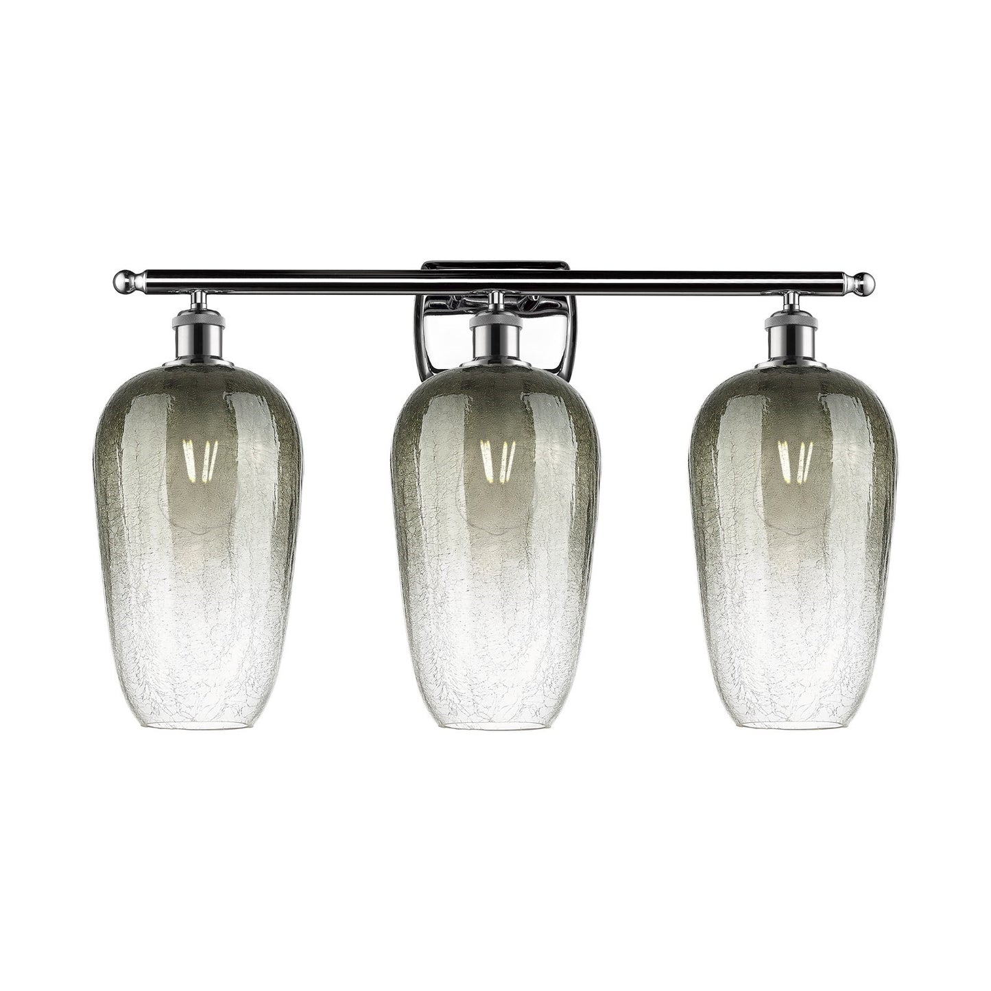 Innovations Brookhaven Flute 27in 3-Light Bath Vanity Light | Industrial Modern Polished Chrome and Slate Glass | Bathroom | Model 516-3W-PC-G484-7SL