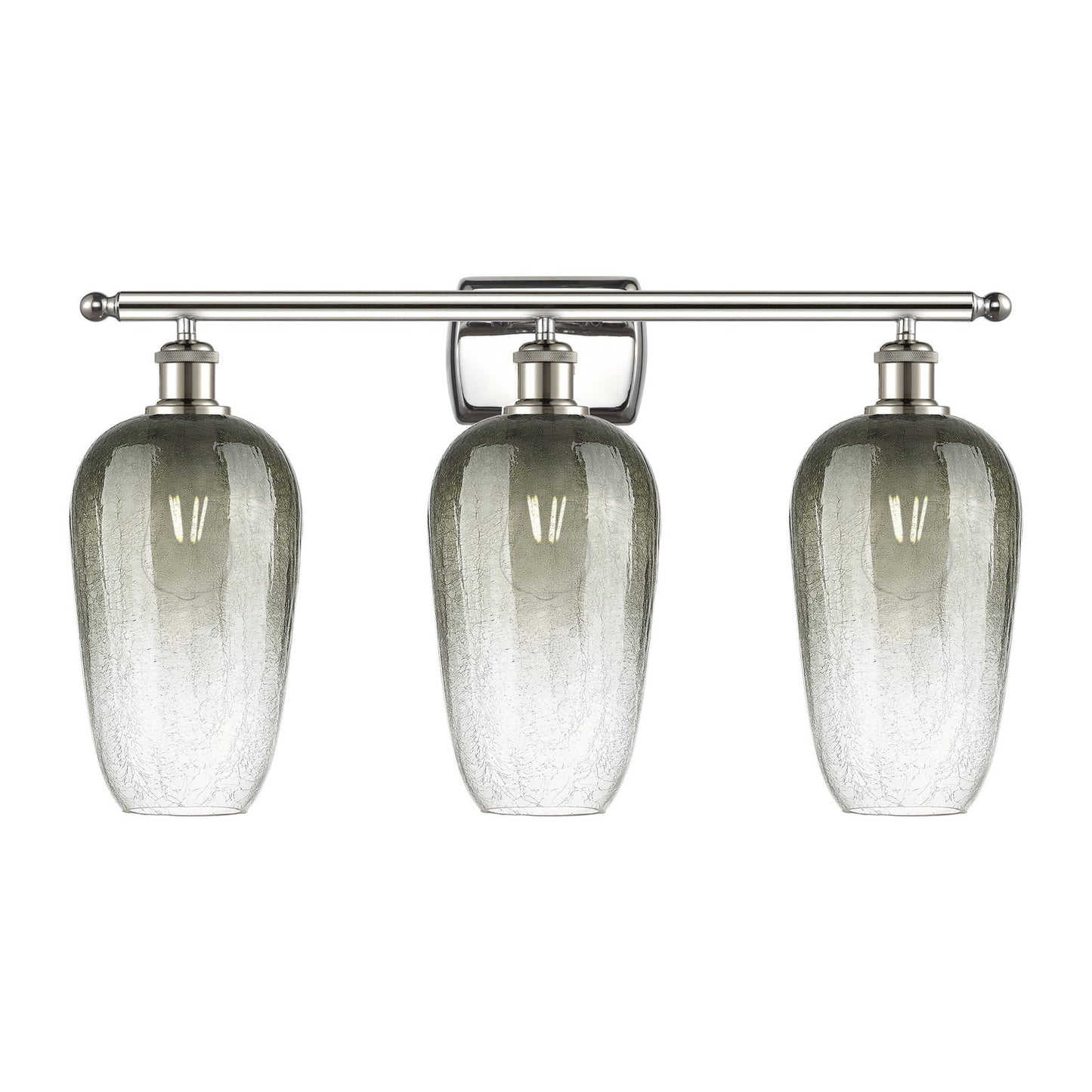 Innovations Brookhaven Flute 27in 3-Light Bath Vanity | Industrial Modern Polished Nickel and Slate Glass | Bathroom Vanity | Model 516-3W-PN-G484-7SL