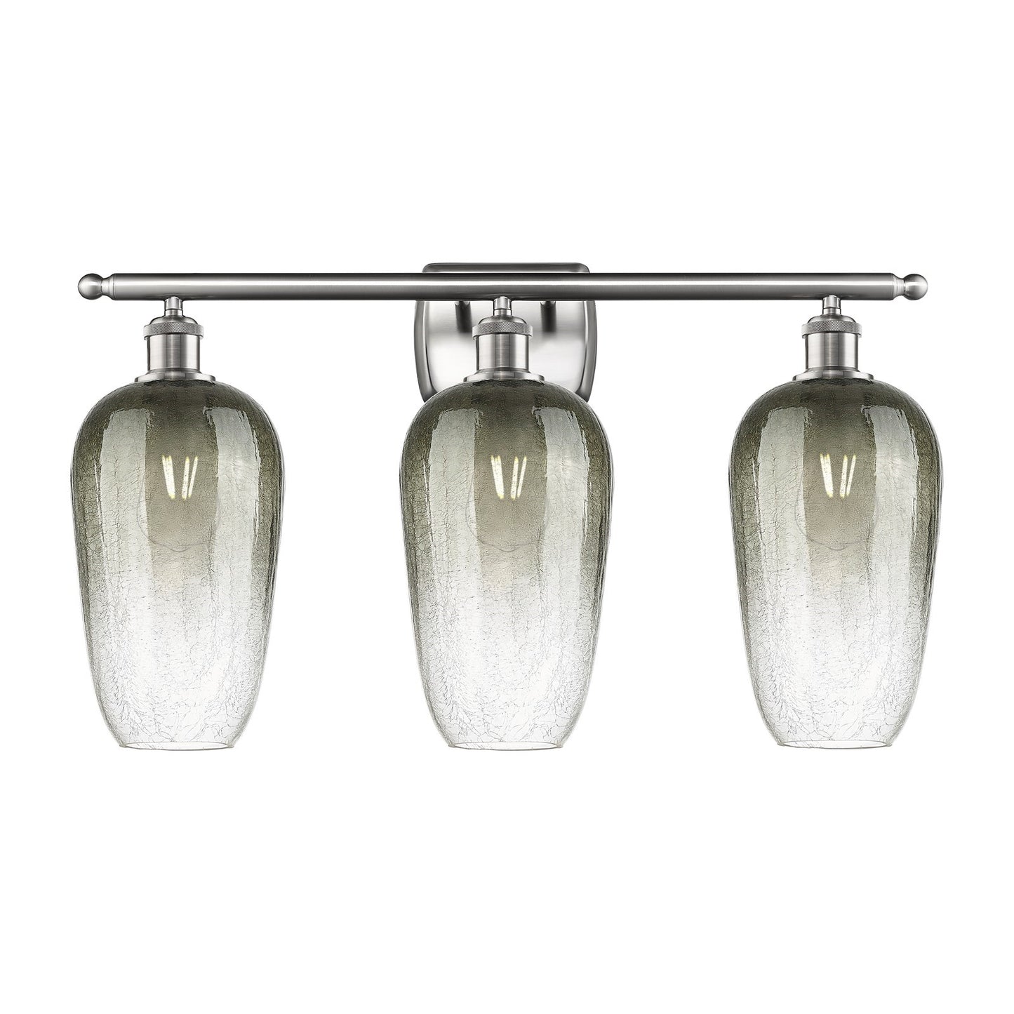 Innovations Brookhaven Flute 27in 3-Light Bath Vanity Light | Industrial Brushed Satin Nickel and Slate Glass | Bathroom Vanity | Model 516-3W-SN-G484-7SL