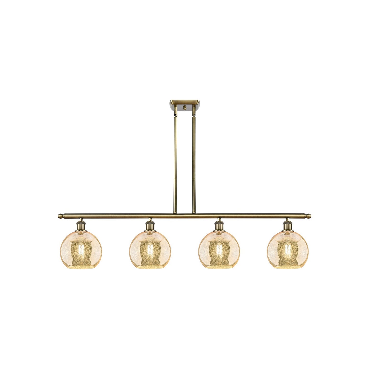 Innovations Athens 48in 4-Light Island Light | Industrial Antique Brass and Mercury Glass | Kitchen Island & Dining Room | 48 x | Model 516-4I-AB-G128-8