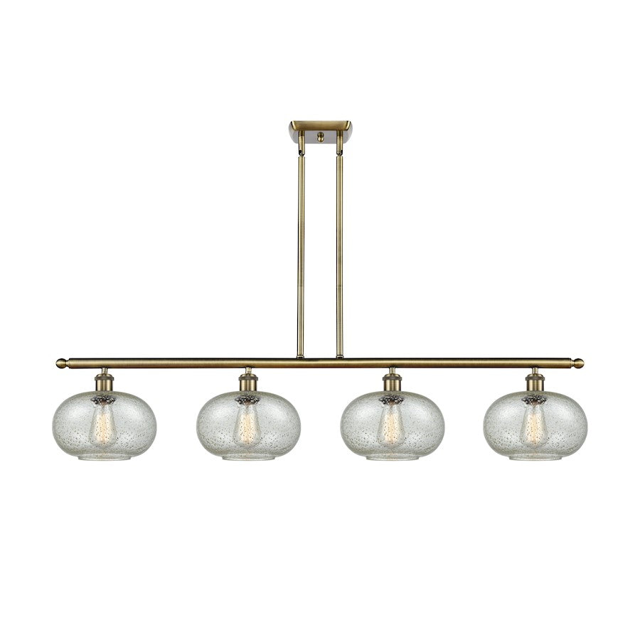 Innovations Ballston Gorham 48in 4-Light Island Pendant | Industrial Antique Brass and Mica Glass | Kitchen Island & Dining Room | Model 516-4I-AB-G249