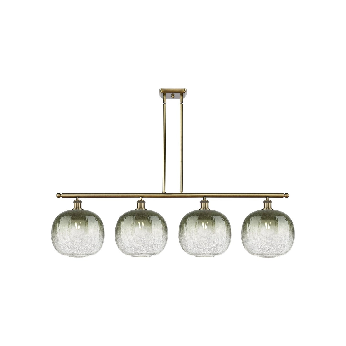 Innovations Brookhaven Sphere 49in 4-Light Island Light | Industrial Antique Brass Steel and Slate Glass | Kitchen Island & | Model 516-4I-AB-G481-10SL