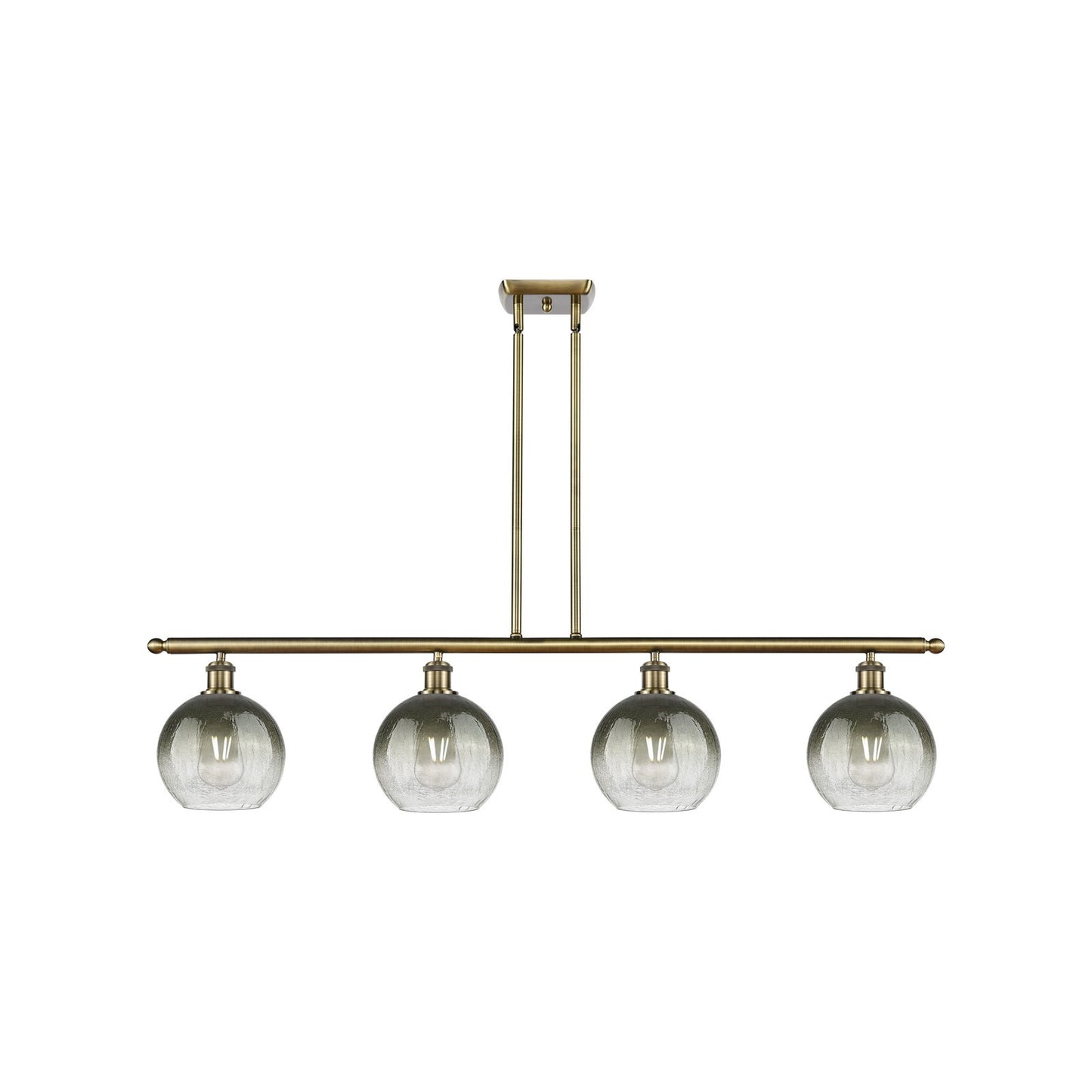 Innovations Brookhaven Globe 48in 4-Light Island Pendant | Industrial Antique Brass and Slate Glass | Kitchen Island & Dining | Model 516-4I-AB-G483-8SL