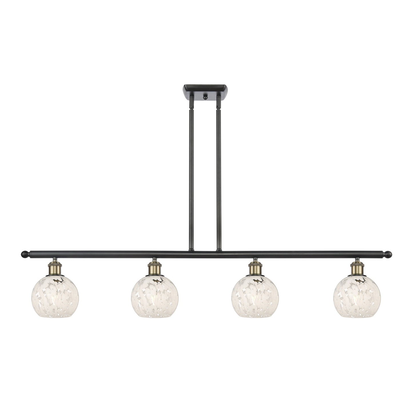 Innovations Wht Mouchette 4Lt 48", Blk Antique Brass