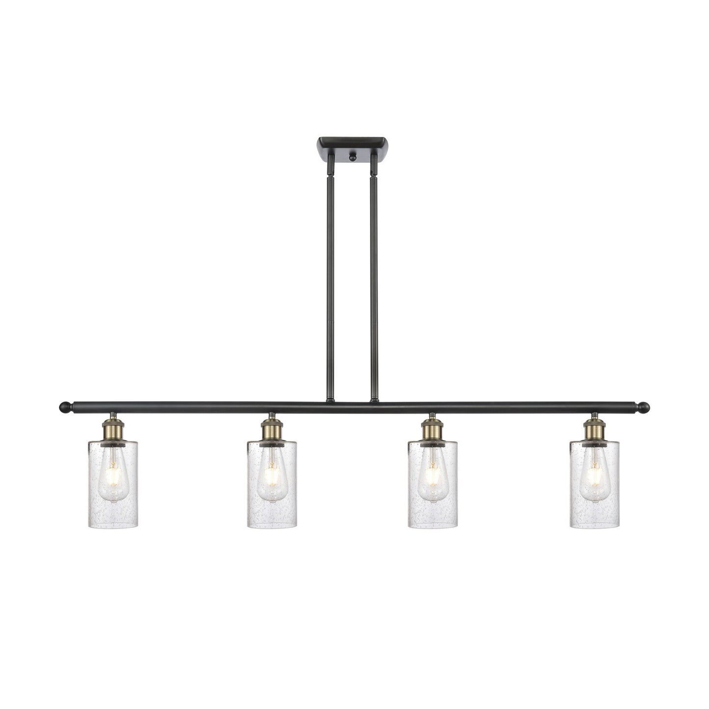 Innovations Clymer 4Lt 48" Island Lt, Blk, Blk Antique Brass