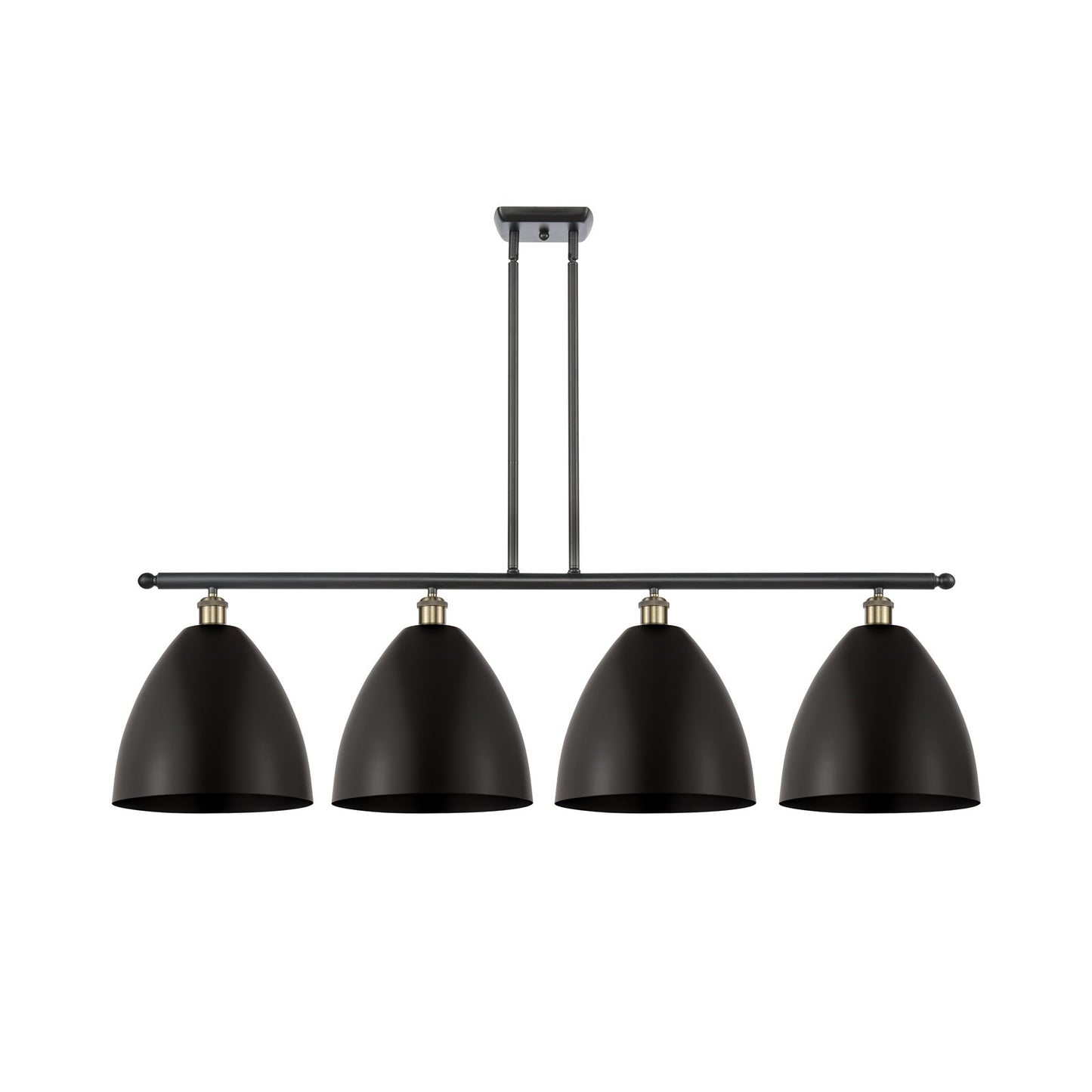 Innovations Bristol 50in 4-Light Island Light | Industrial Black Antique Brass and Matte Black Metal | Kitchen Island & | Model 516-4I-BAB-MBD-12-BK-LED