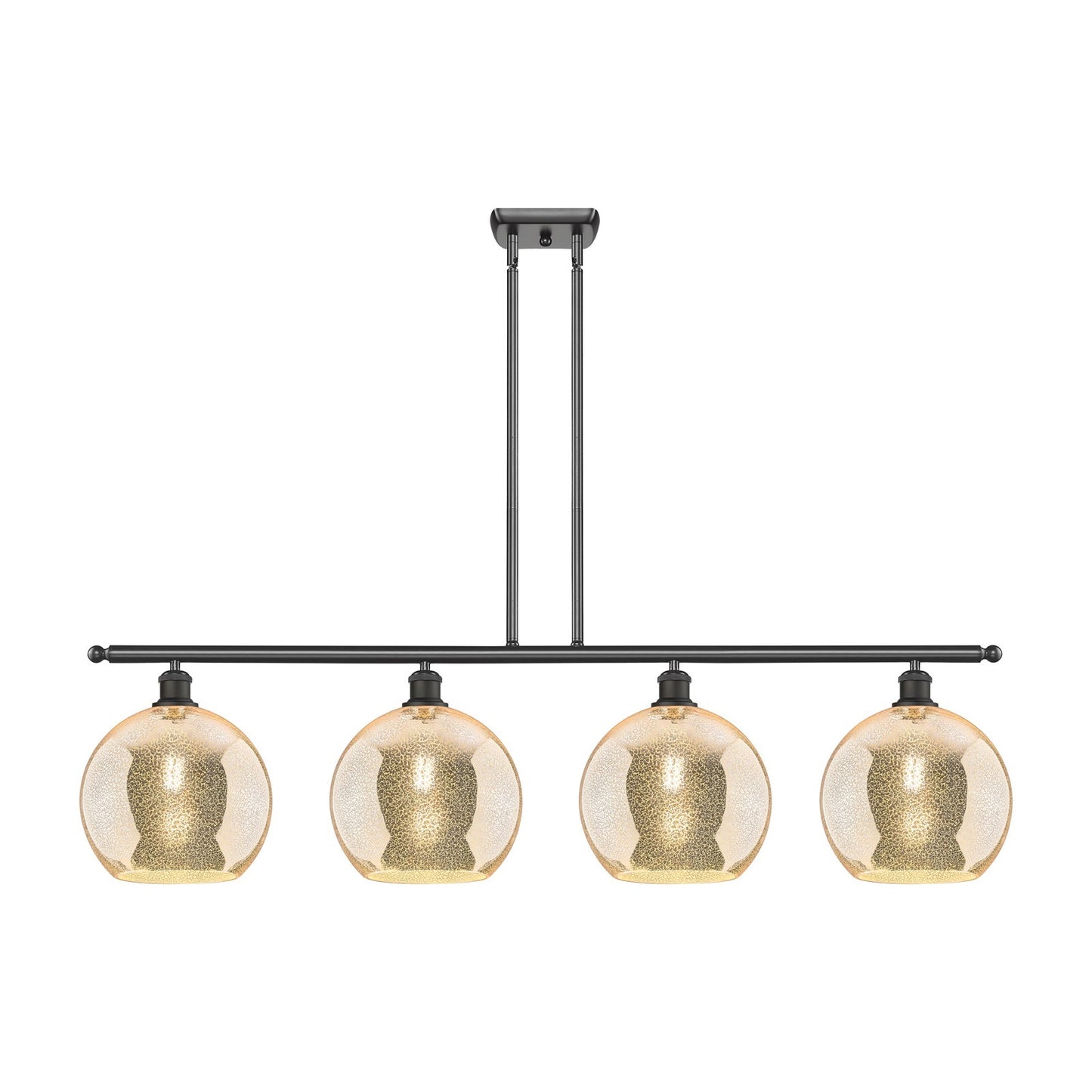 Innovations Athens 48in 4 Light Island Light | Industrial Oil Rubbed Bronze Steel & Mercury Glass | Kitchen Island | Model 516-4I-OB-G128-10