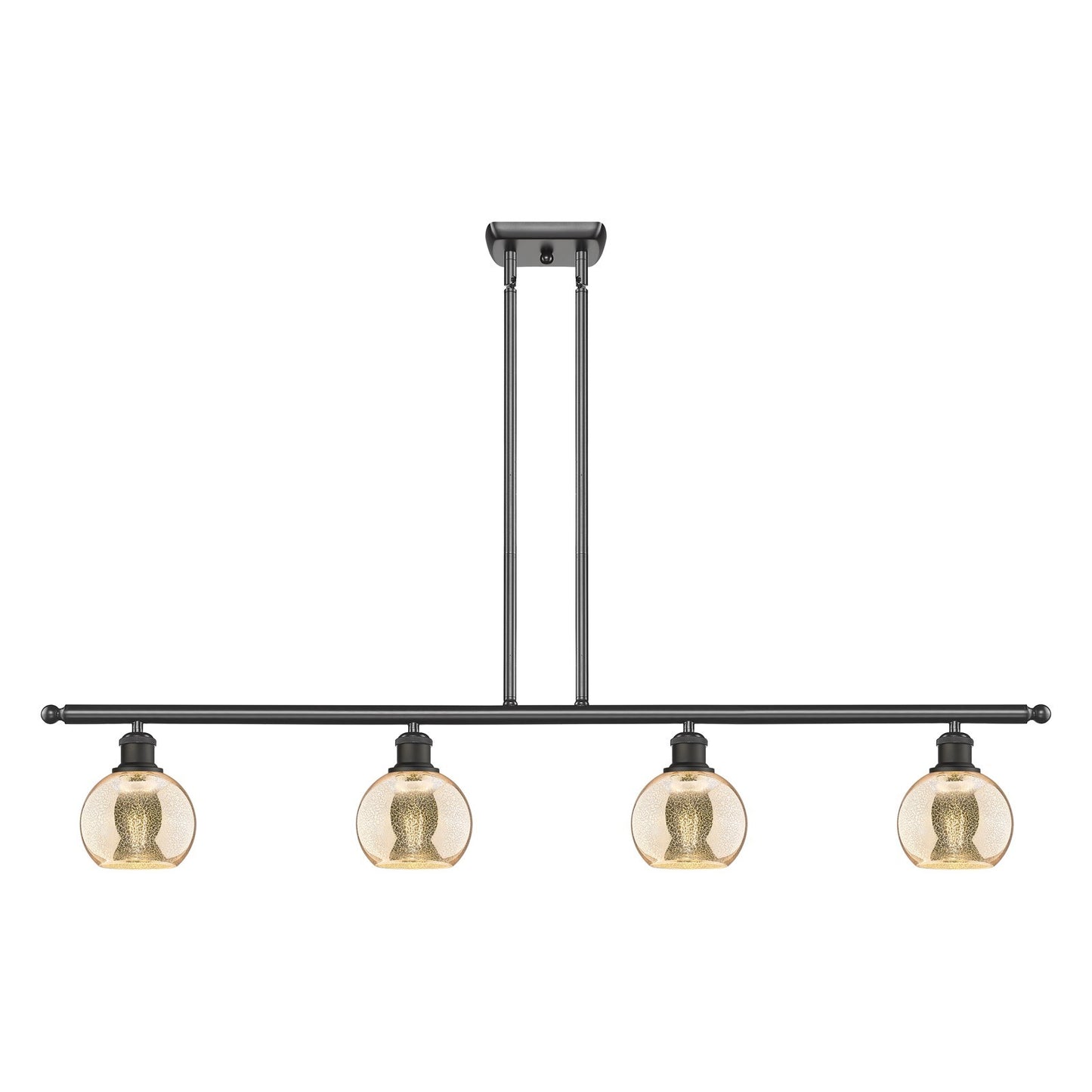 Innovations Athens 48in 4-Light Island Light | Industrial Oil Rubbed Bronze Steel and Mercury Glass | Kitchen Island & Dining | Model 516-4I-OB-G128-6