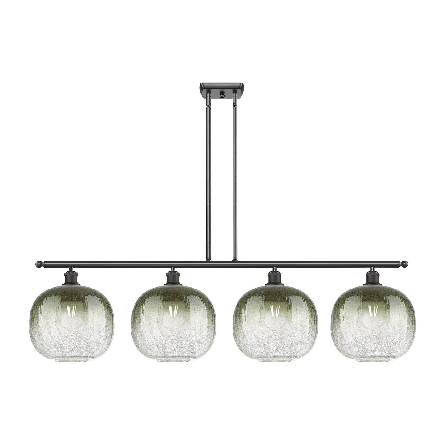 Innovations Brookhaven Sphere 49in 4-Light Island Light | Industrial Oil Rubbed Bronze Steel and Slate Glass | Kitchen Island | Model 516-4I-OB-G481-10SL