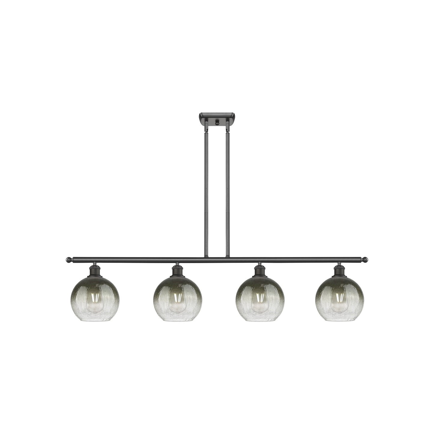 Innovations Brookhaven Globe 48in 4-Light Island Light | Industrial Oil Rubbed Bronze Steel and Slate Glass | Kitchen Island & | Model 516-4I-OB-G483-8SL